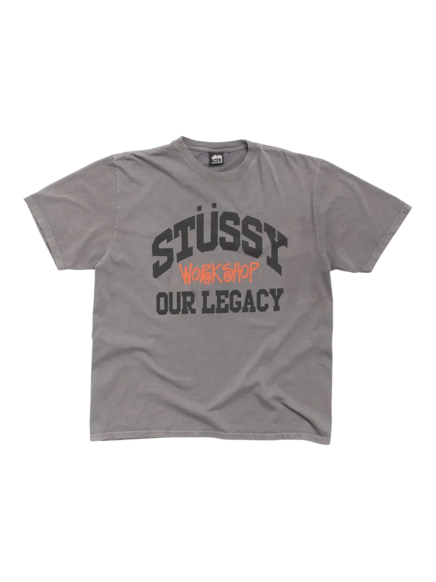Мужская футболка с принтом Collegiate Tee Stussy — изображение 1 из 2, серый