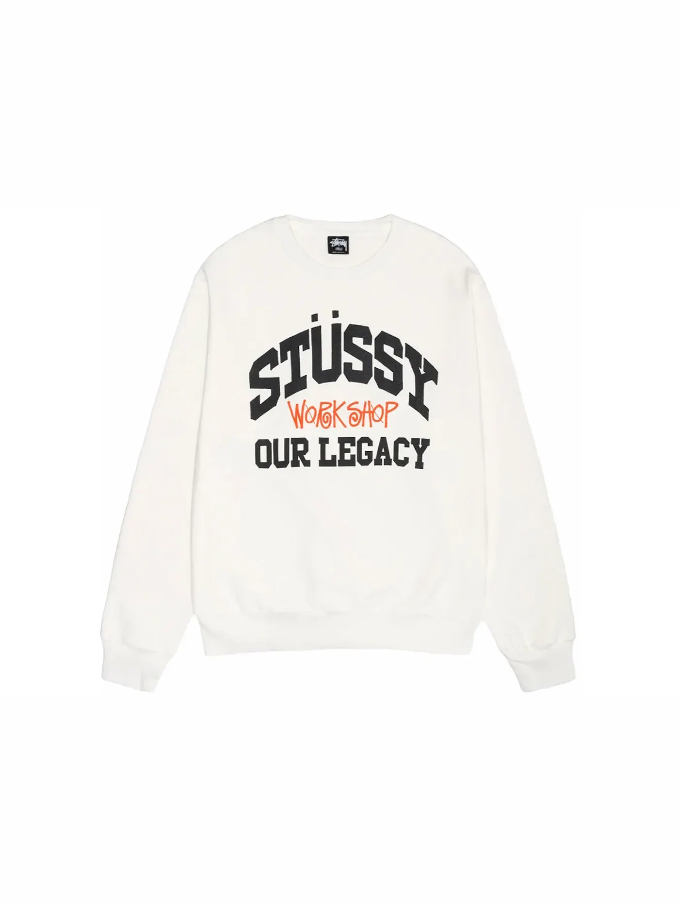 Мужской свитшот с пигментным окрашиванием Stussy x Our Legacy Ol Collegiate Crewneck — изображение 1 из 2, прозрачный