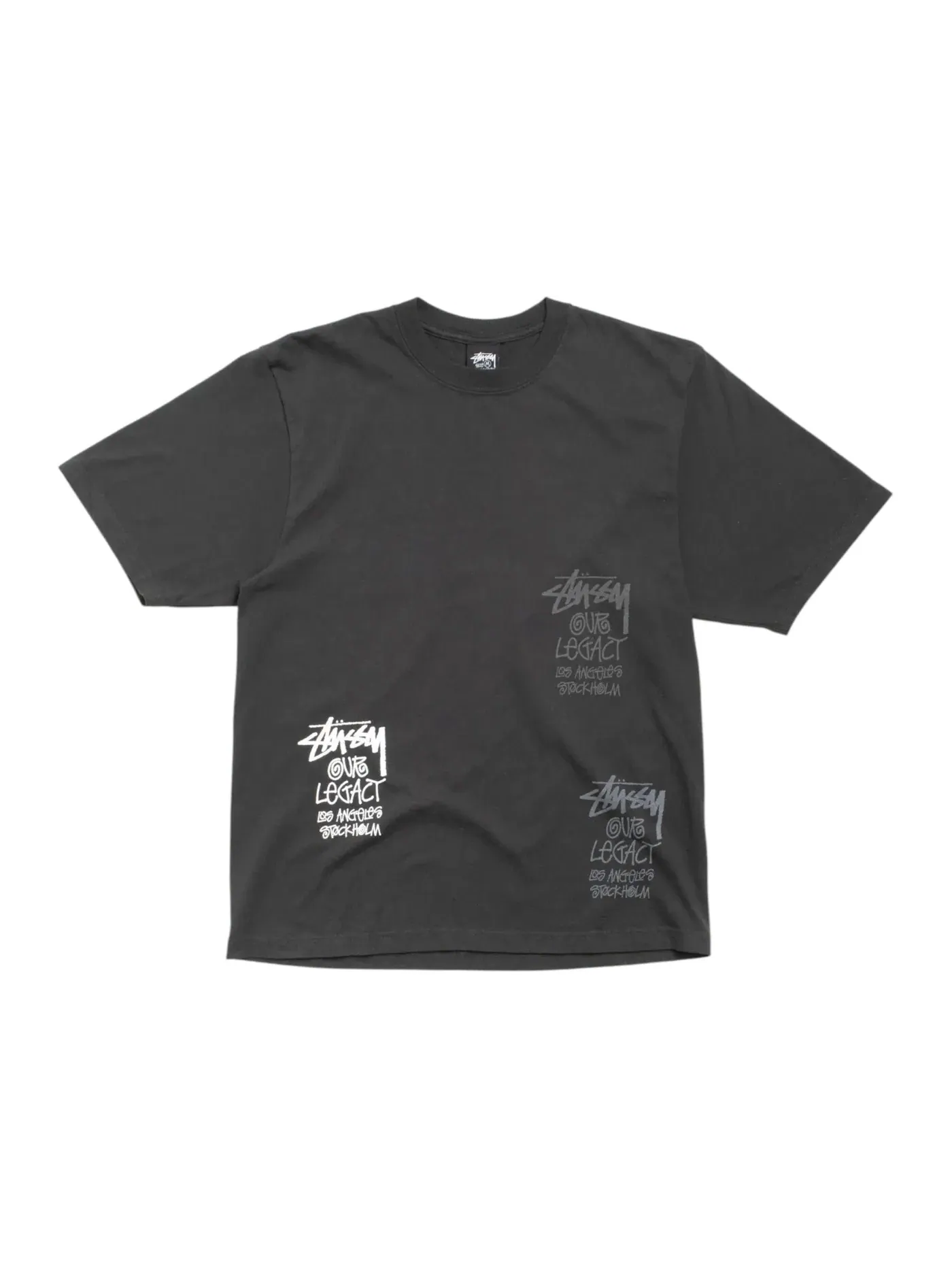 Мужская футболка с пигментным окрашиванием Stussy x Our Legacy Stamp Tee — изображение 1 из 2, черный