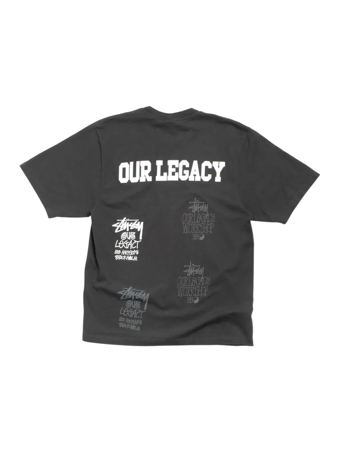 Мужская футболка с пигментным окрашиванием Stussy x Our Legacy Stamp Tee — изображение 2 из 2, черный