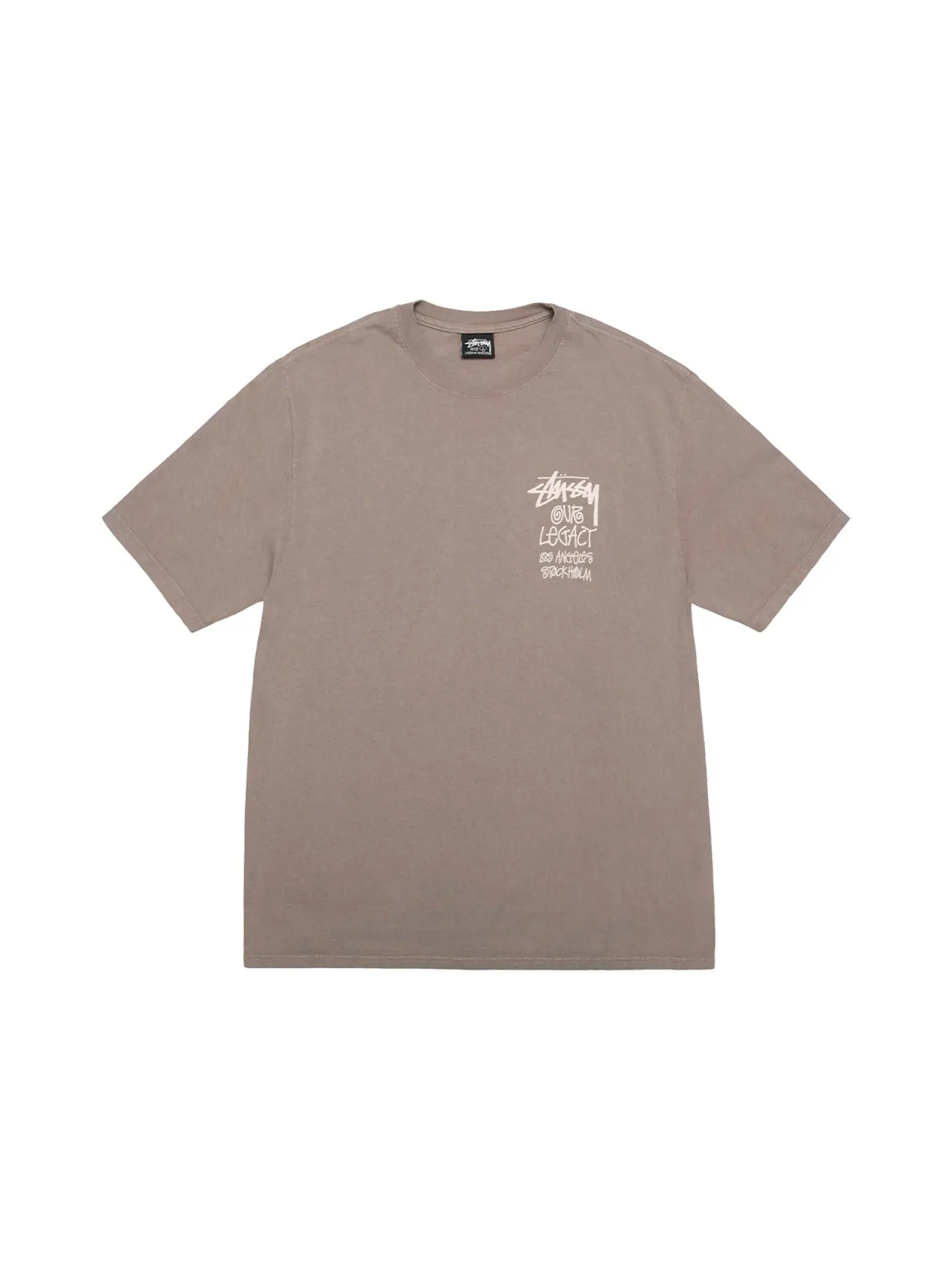 Мужская футболка с принтом Stussy x Our Legacy Work Shop 8 Ball Yin Yang Pigment Dyed Tee — изображение 2 из 2, тауп