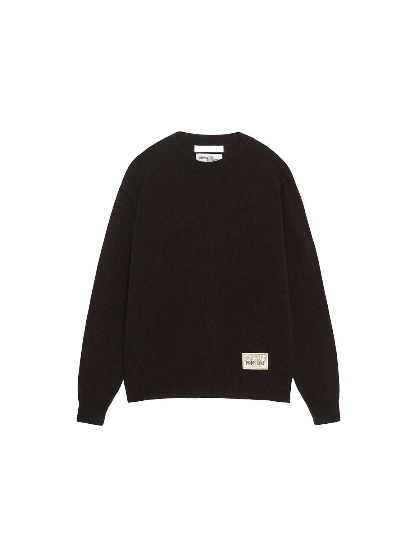 Мужской свитер с круглым вырезом Surfman Stussy — изображение 2 из 2, темный коричневый