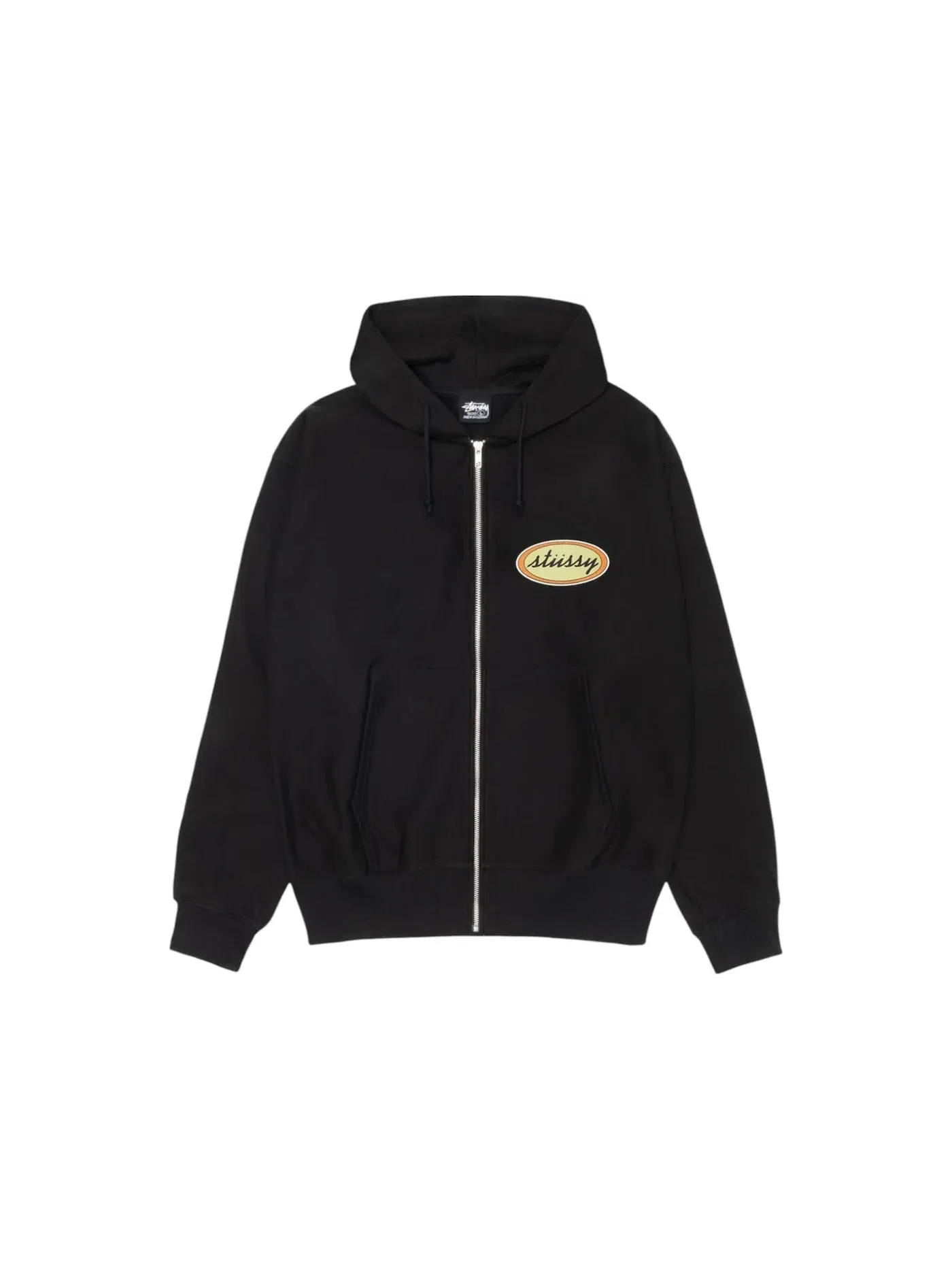 Мужская худи Stussy x Our Legacy Work Shop Oval Zip Hoodie Black — изображение 2 из 2