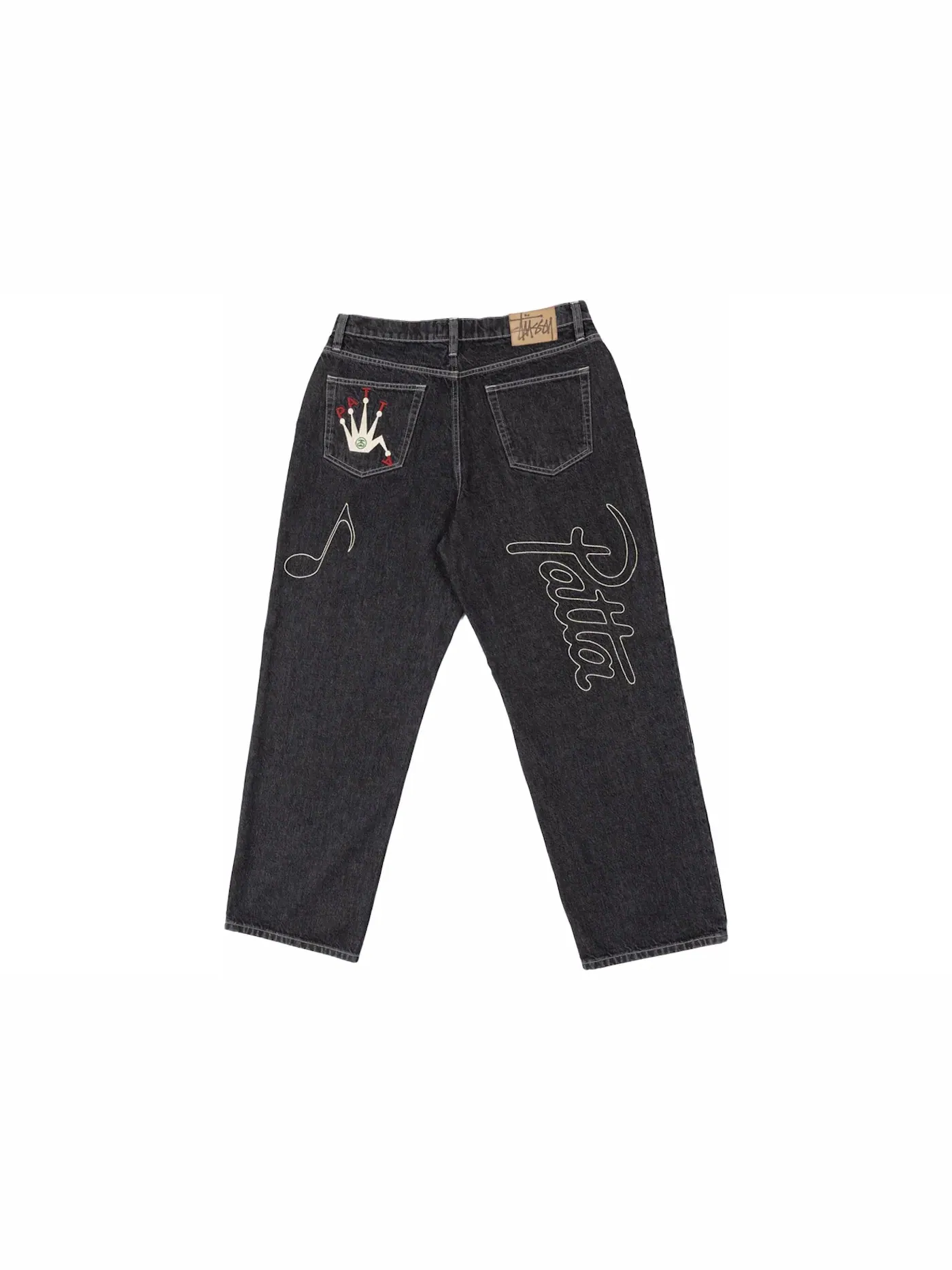 Мужские джинсы прямого кроя Stussy x Patta Big Ol' Jean — изображение 2 из 2, черный