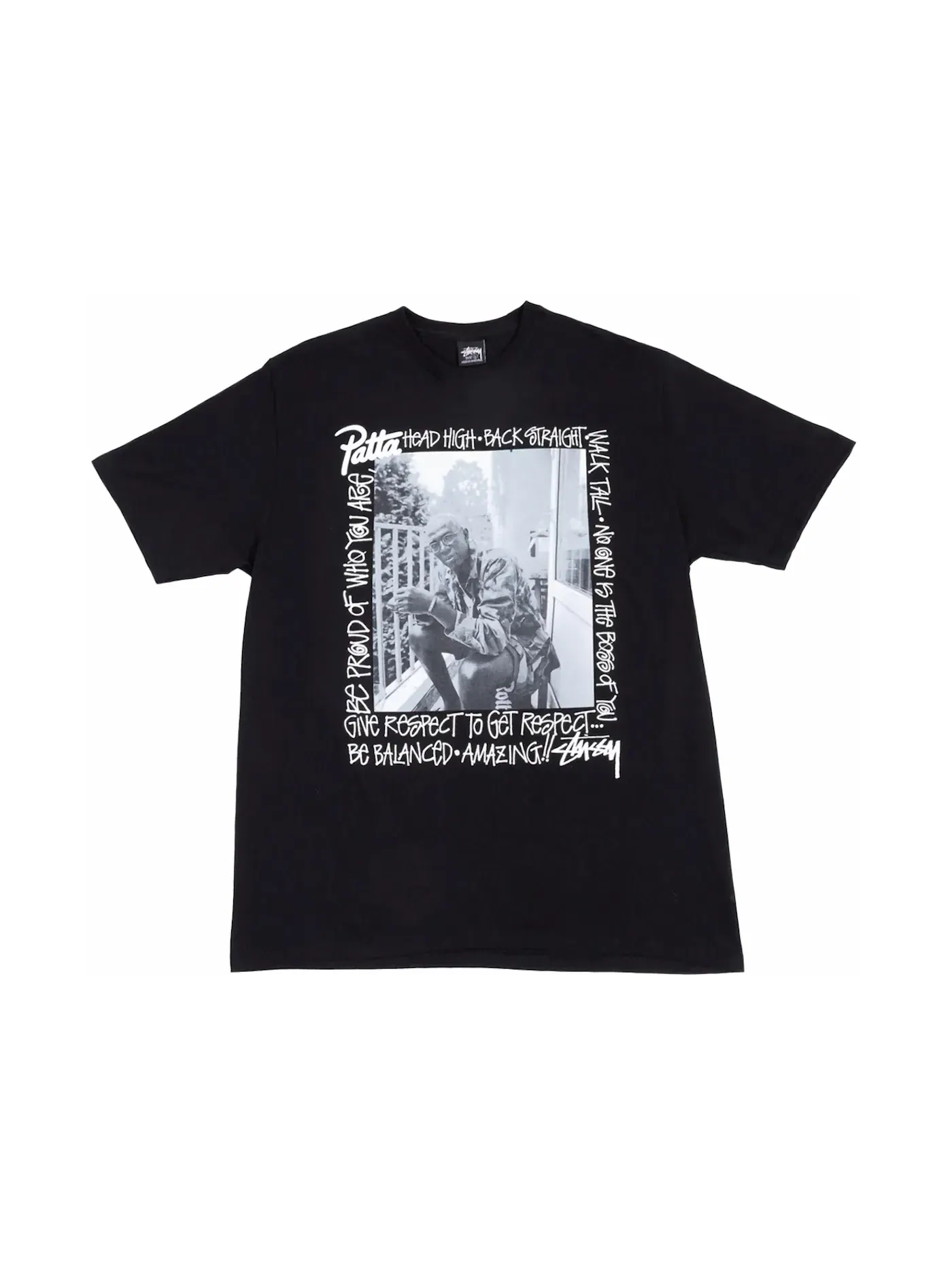 Мужская футболка Stussy x Patta Respect Tee — изображение 1 из 1, черный