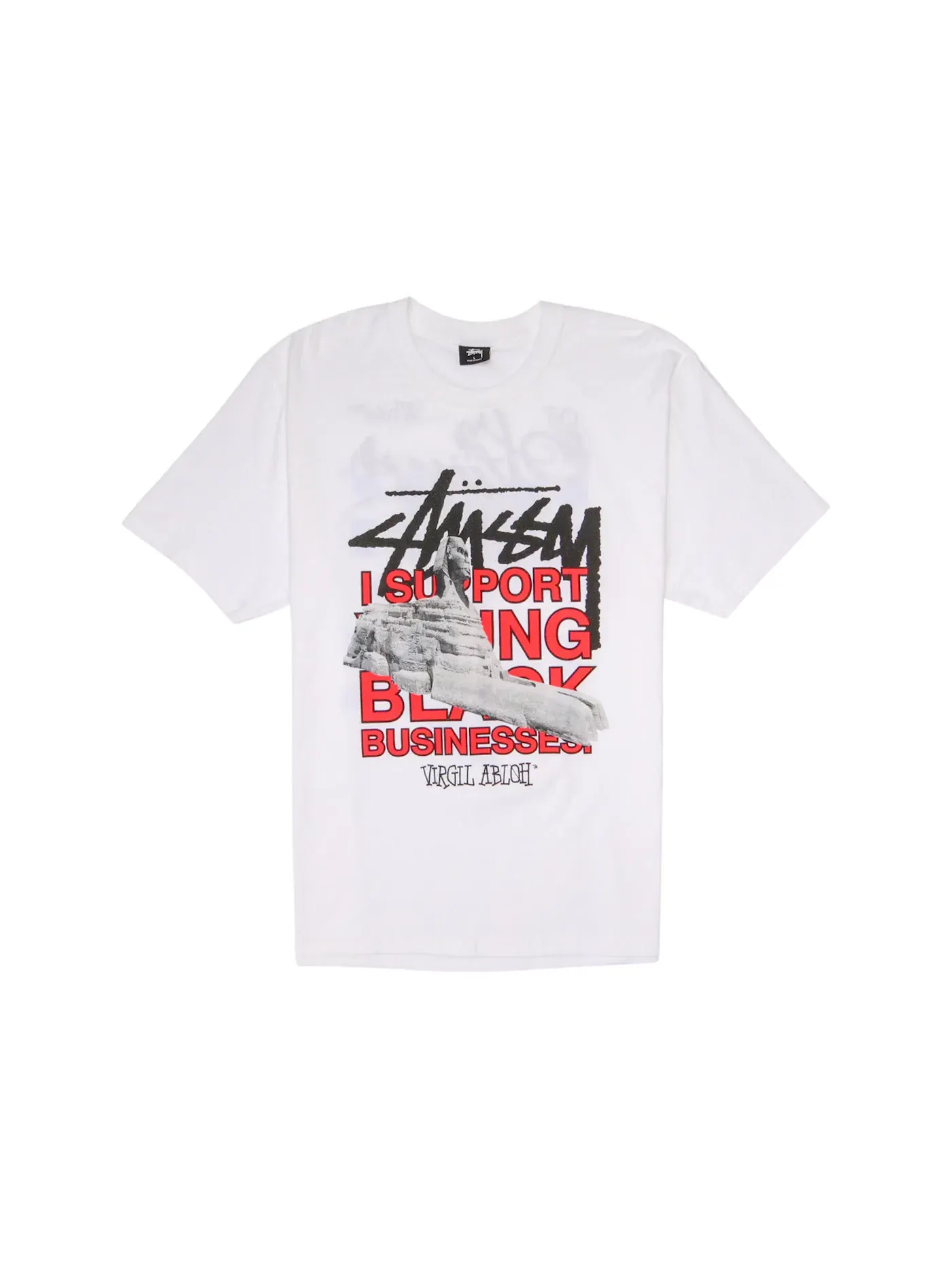 Мужская футболка с принтом World Tour Collection Stussy — изображение 1 из 2, белый