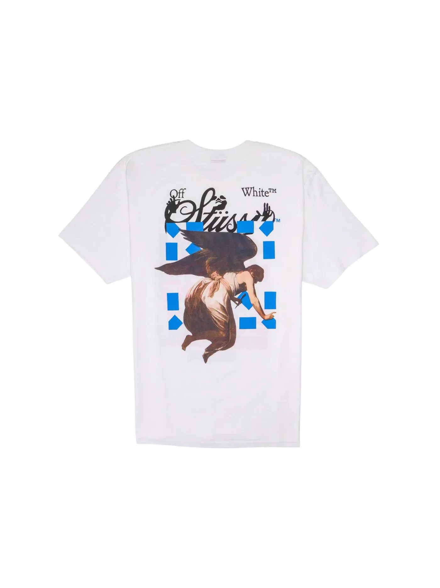 Мужская футболка с принтом World Tour Collection Stussy — изображение 2 из 2, белый