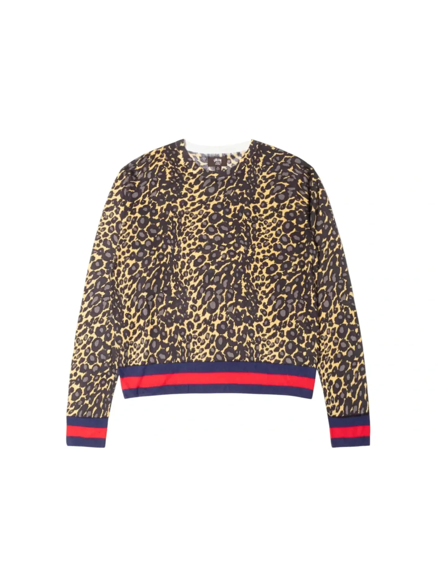 Мужской свитер с леопардовым принтом Stussy x Wales Bonner Sweater — изображение 2 из 2, золотистый