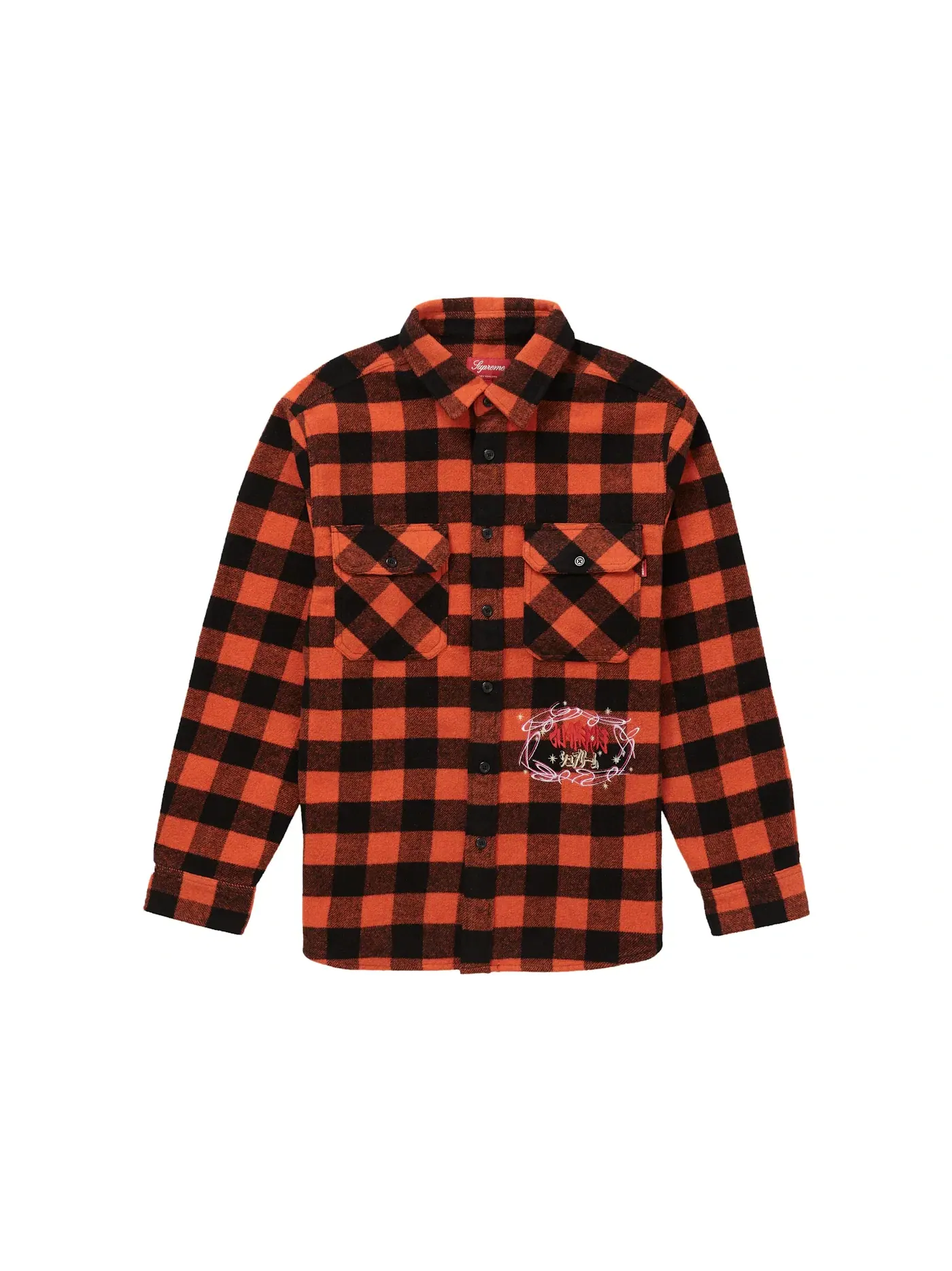 Мужская рубашка с принтом Buffalo Plaid Supreme — изображение 1 из 2, оранжевый