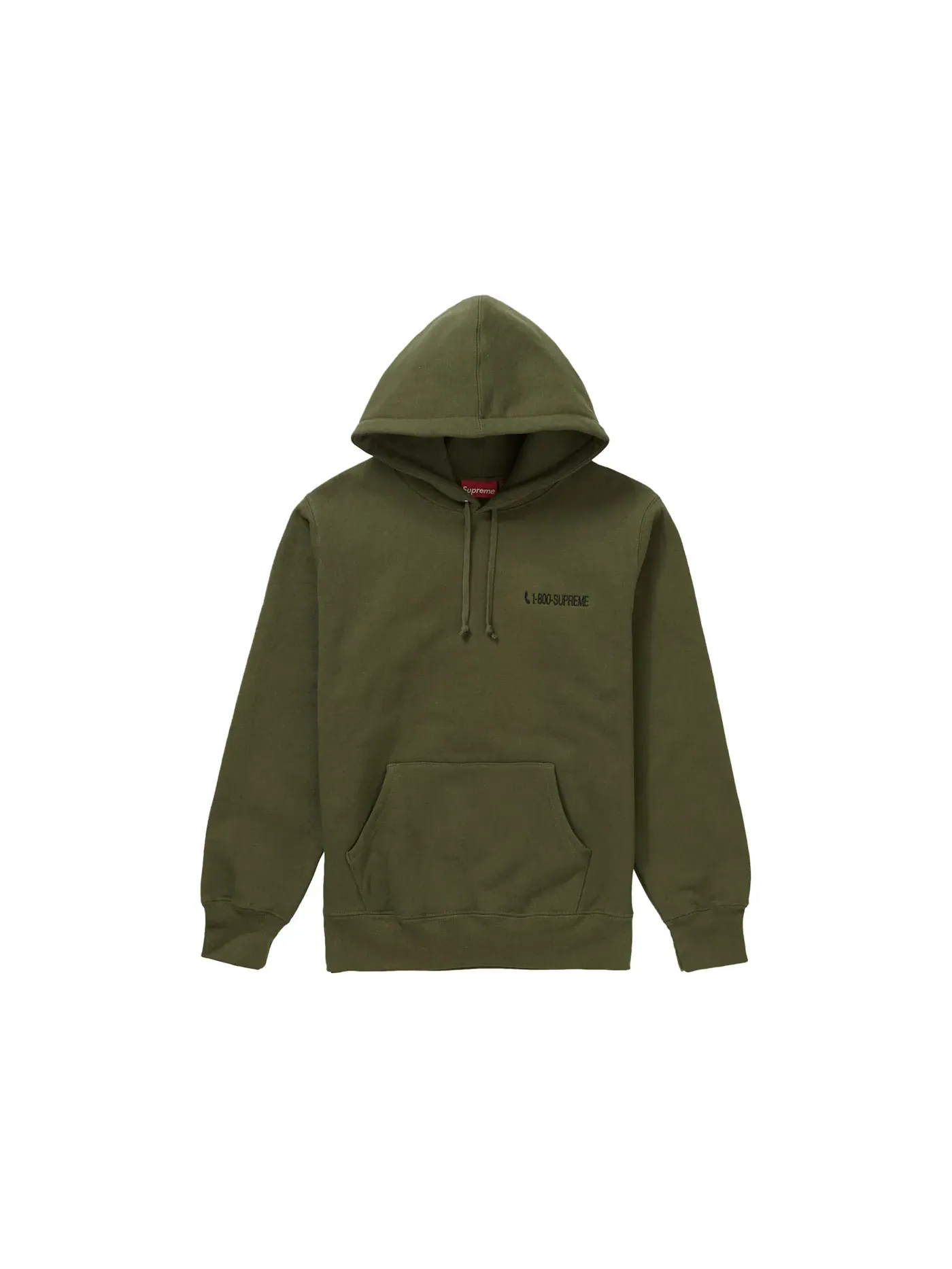 Мужская худи с капюшоном Supreme Hooded Sweatshirt — изображение 1 из 2, темный оливковый