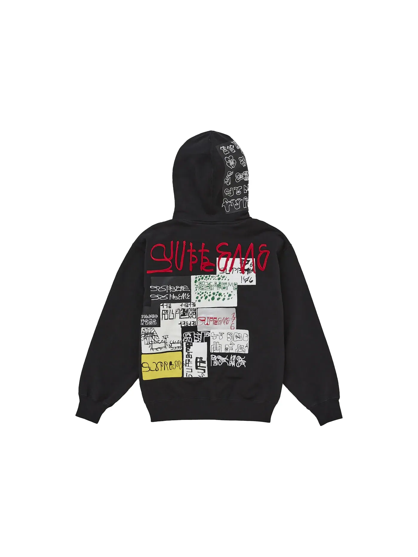 Мужская худи на молнии с принтом 176 Supreme — изображение 3 из 3, черный