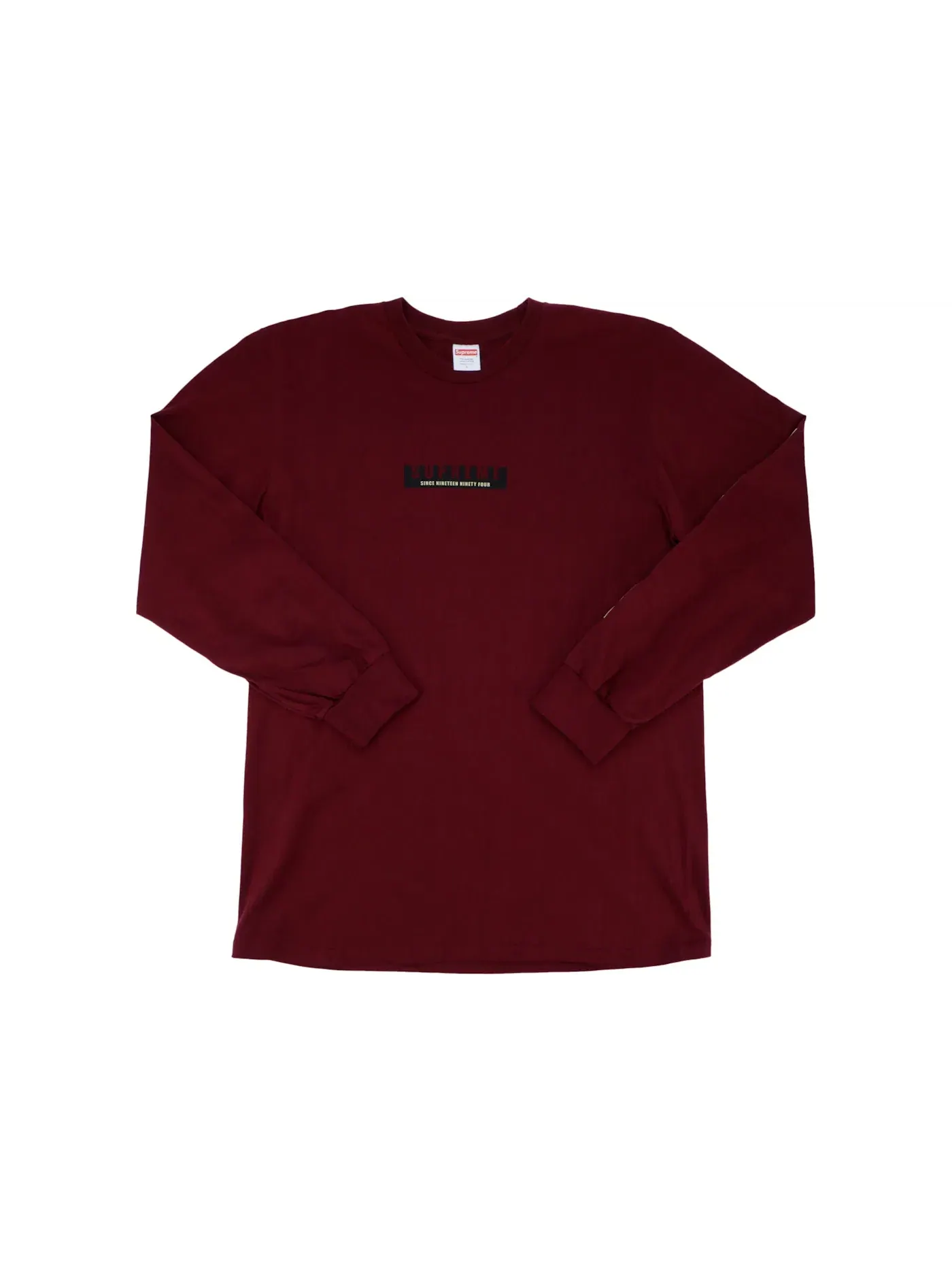 Мужская футболка с длинным рукавом Supreme Supreme 1994 LS Tee — изображение 1 из 1, бордовый