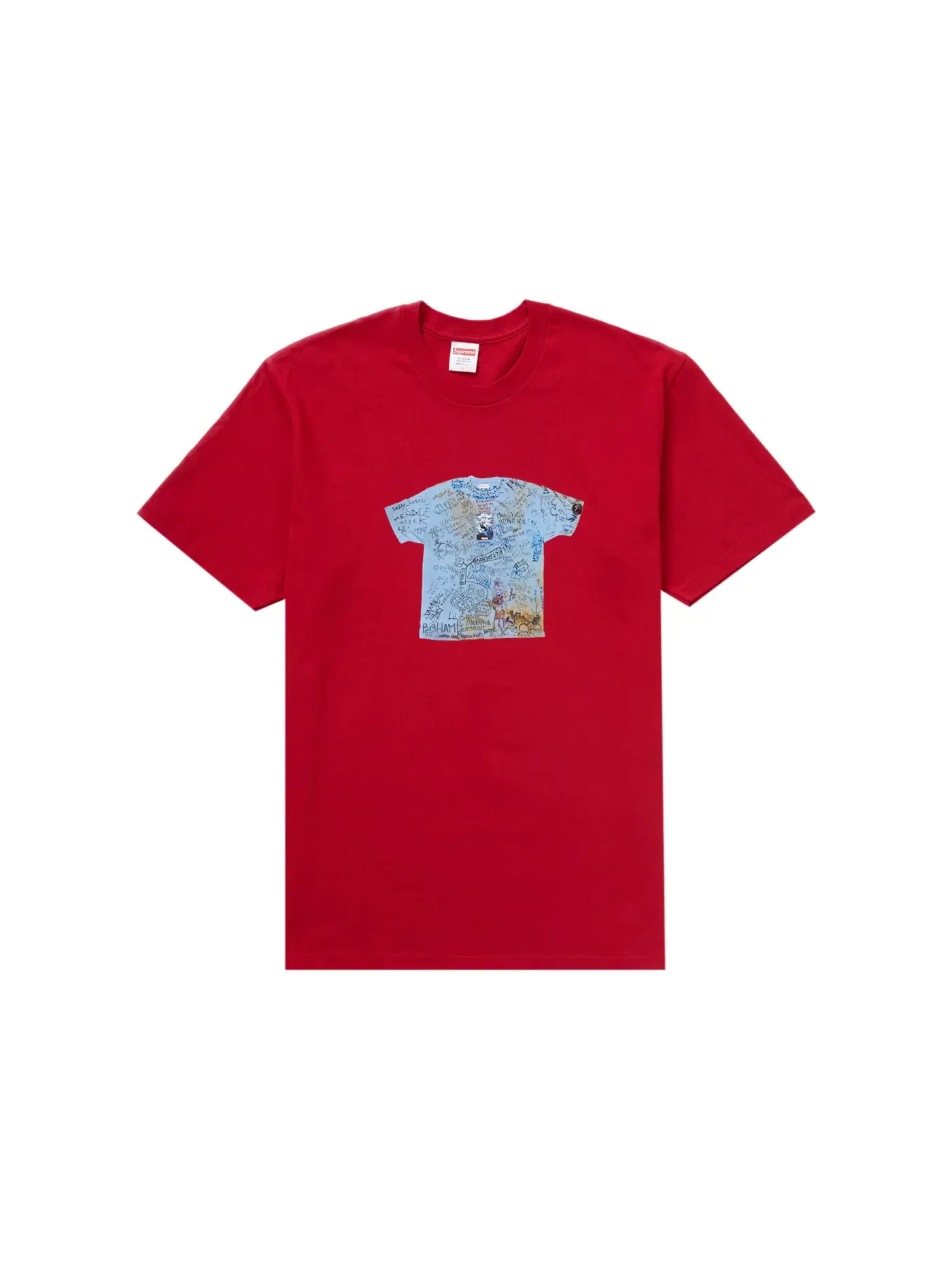 Мужская футболка с принтом Supreme 30th Anniversary First Tee Tee — изображение 1 из 3, красный
