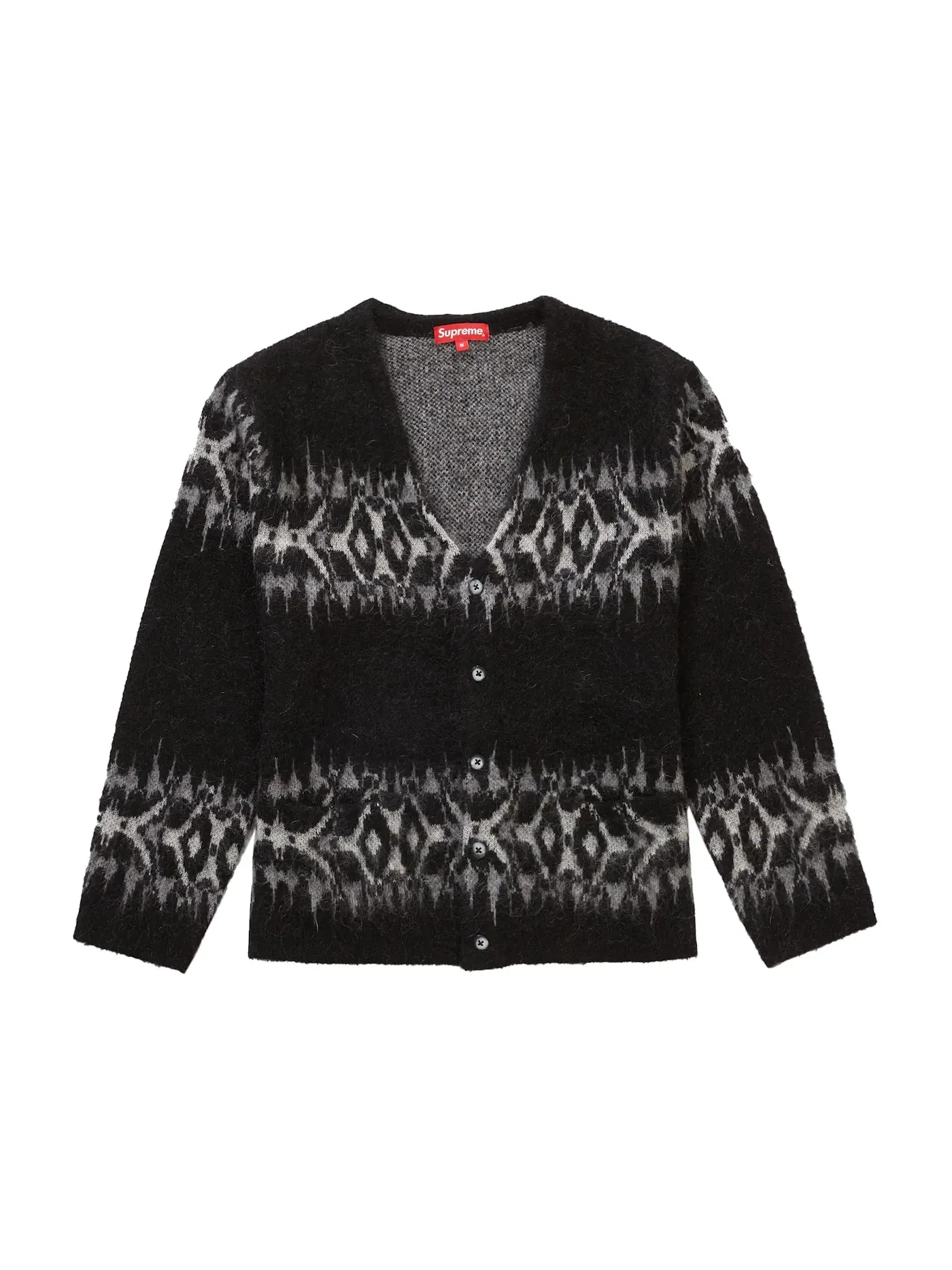 Мужской кардиган в полоску Supreme Abstract Stripe Cardigan — изображение 1 из 1, черный