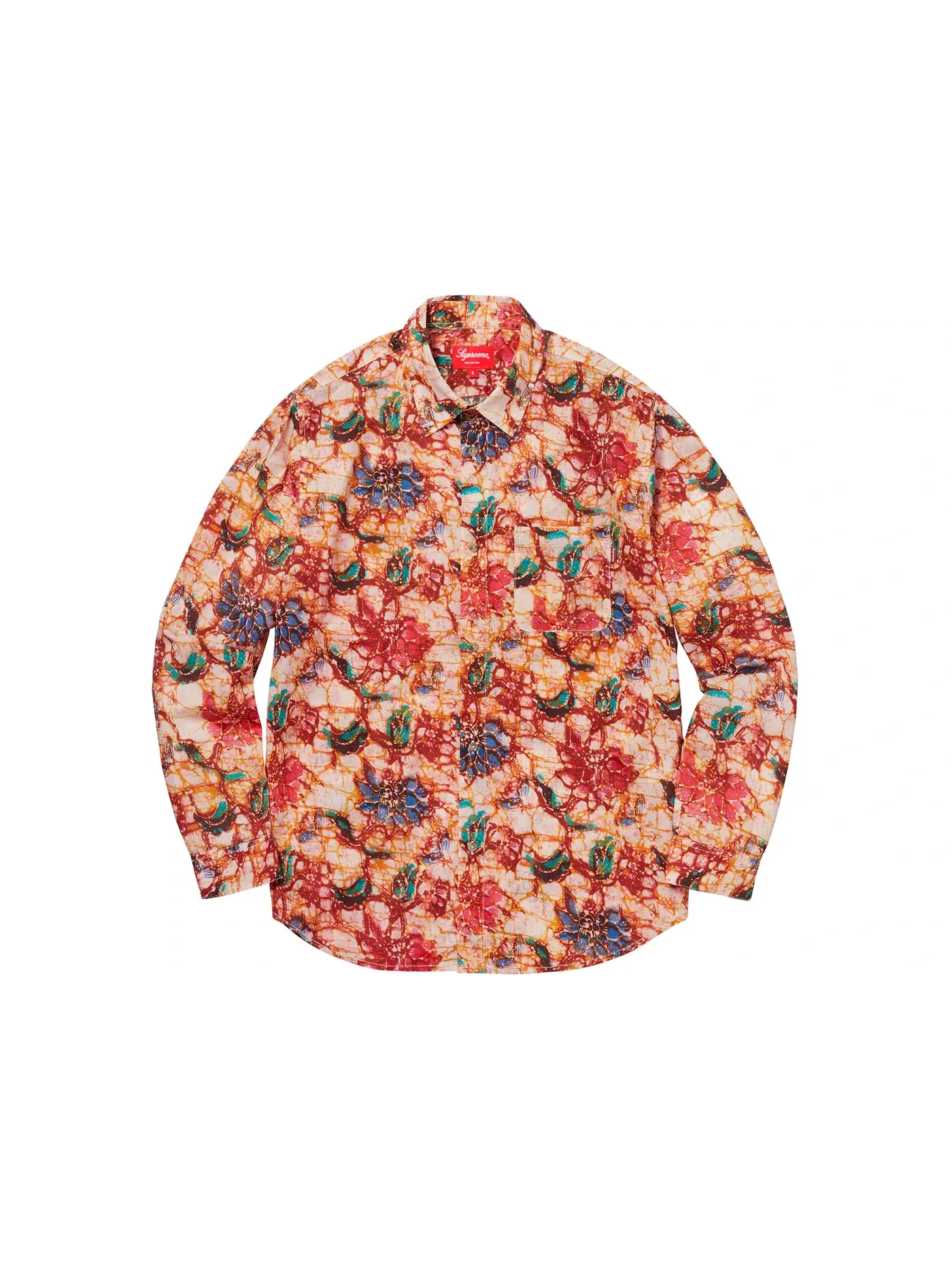 Мужская рубашка с принтом Acid Floral Supreme — изображение 1 из 1, мульти