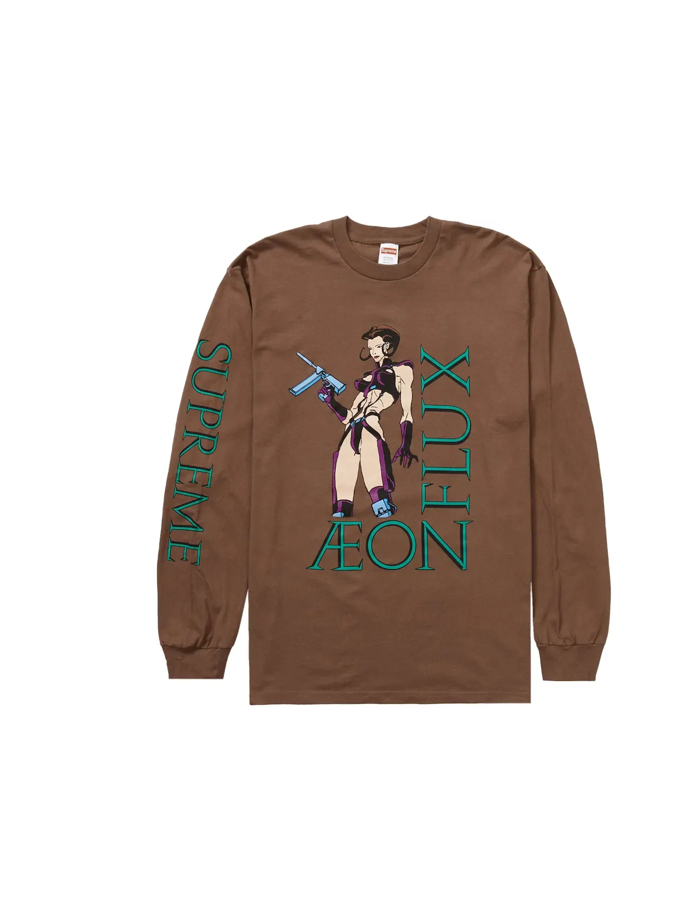 Мужская футболка с длинным рукавом Supreme Aeon Flux L/S Tee — изображение 1 из 1, коричневый
