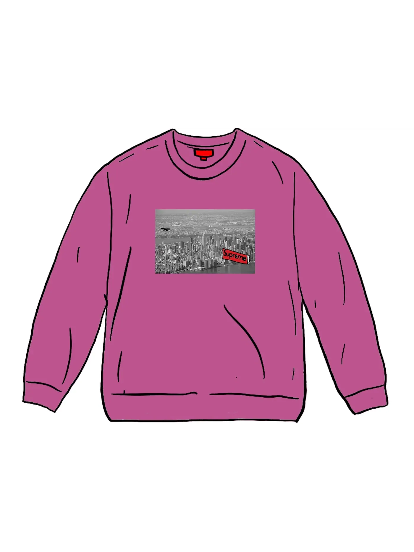 Мужской свитшот с длинным рукавом Supreme Crewneck — изображение 1 из 1, яркий фиолетовый