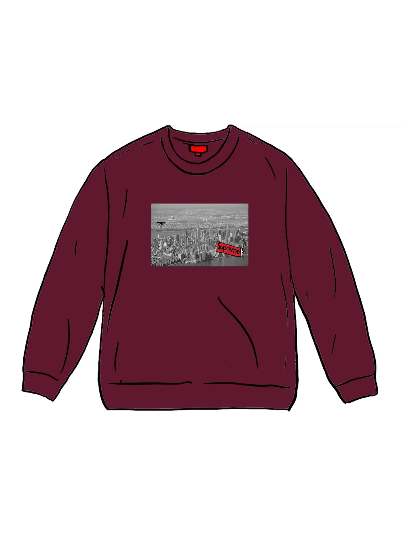 Мужской свитшот Supreme Crewneck — изображение 1 из 1, бордовый