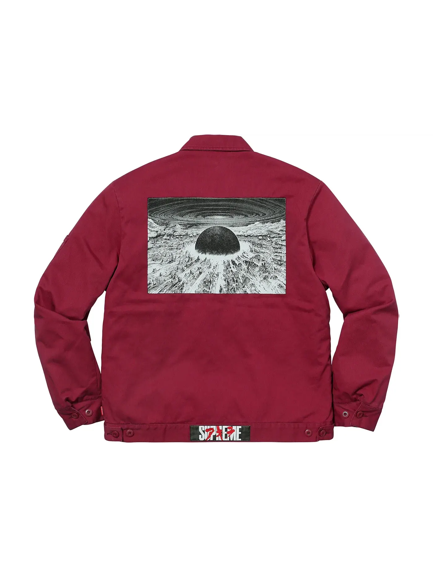 Мужская куртка с принтом Supreme AKIRA — изображение 3 из 3, светлый бордовый