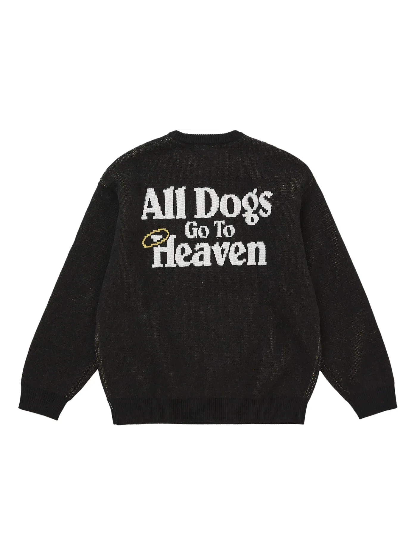 Мужской свитер с принтом All Dogs Go To Heaven Supreme — изображение 2 из 2, черный