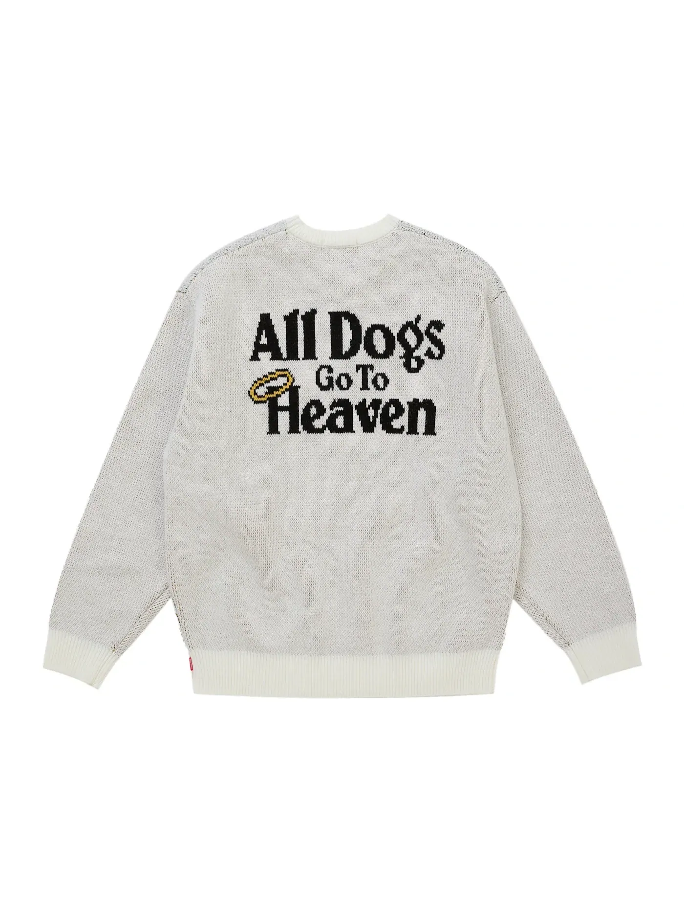 Мужской свитер с принтом All Dogs Go To Heaven Supreme — изображение 2 из 2, белый