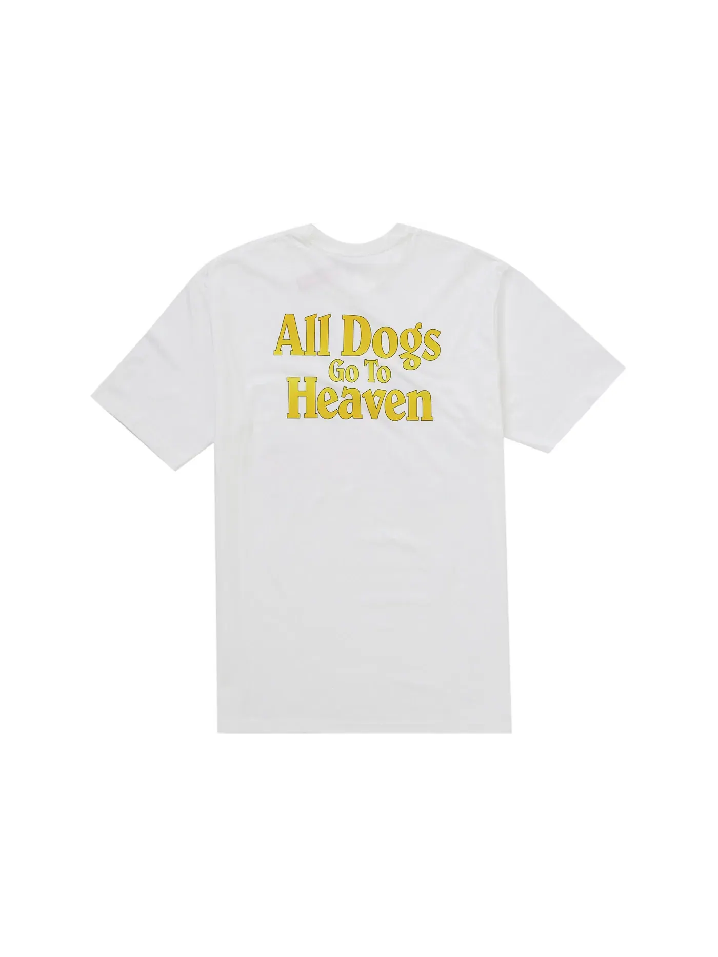 Мужская футболка с принтом All Dogs Go To Heaven Supreme — изображение 2 из 2, белый