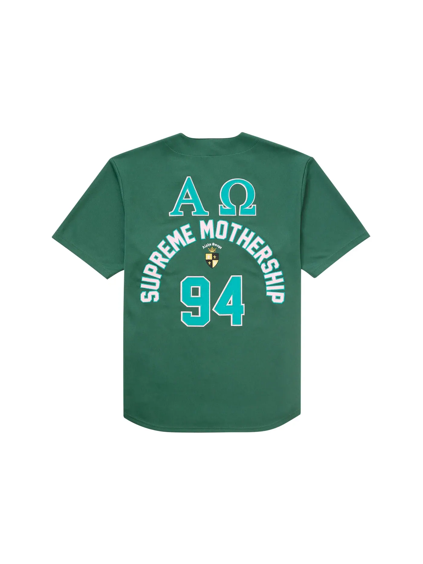 Мужская джерси Supreme Alpha Omega Baseball Jersey — изображение 2 из 2, зеленый