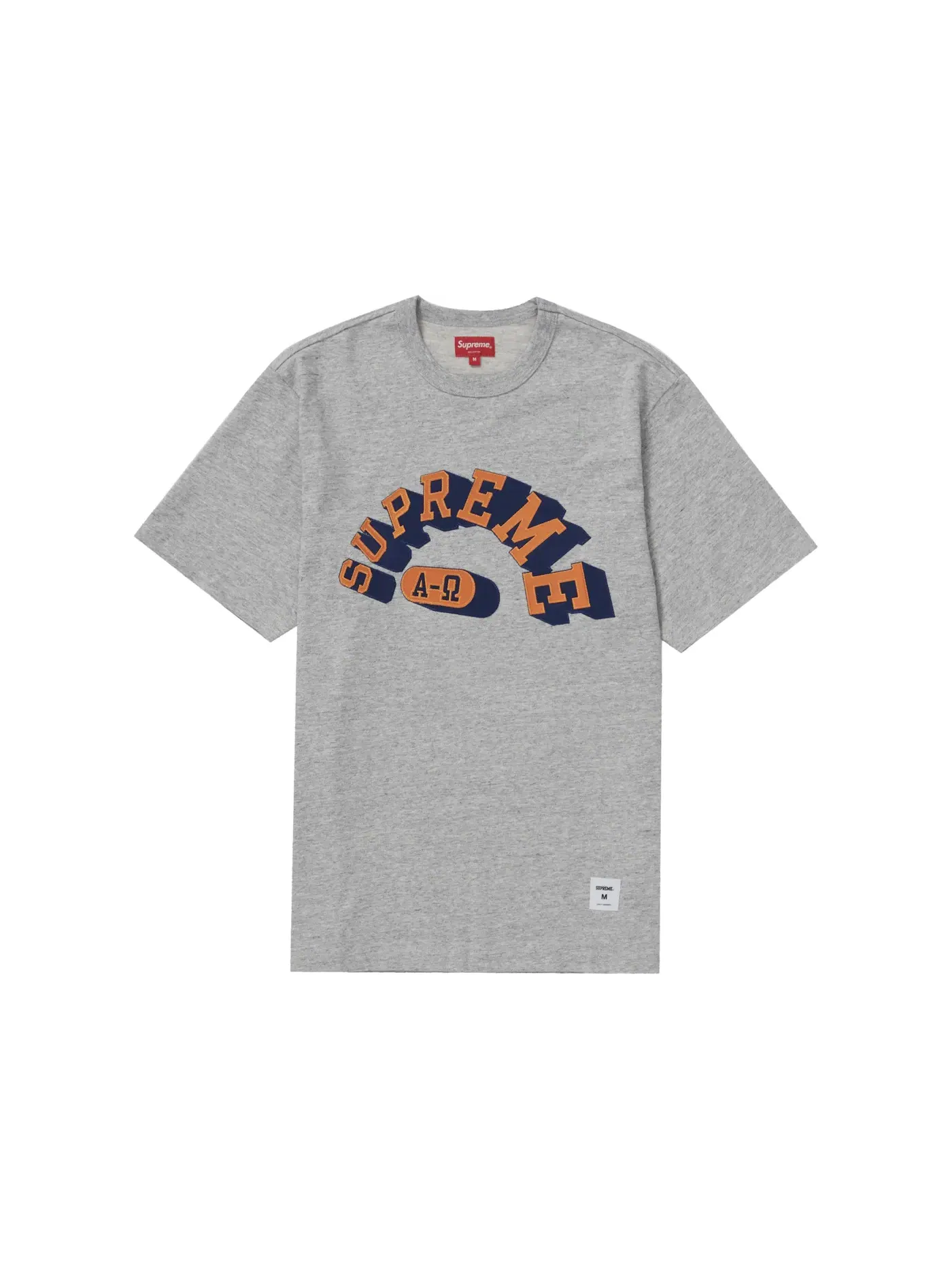 Мужская футболка с принтом Supreme Alpha Omega Top — изображение 1 из 1, серый