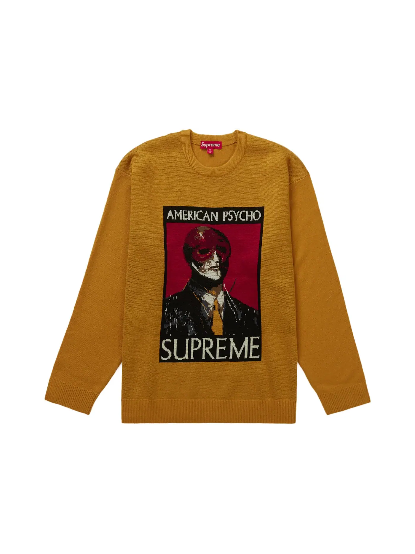 Мужской свитшот с принтом Supreme American Psycho Sweater — изображение 1 из 1, желтый