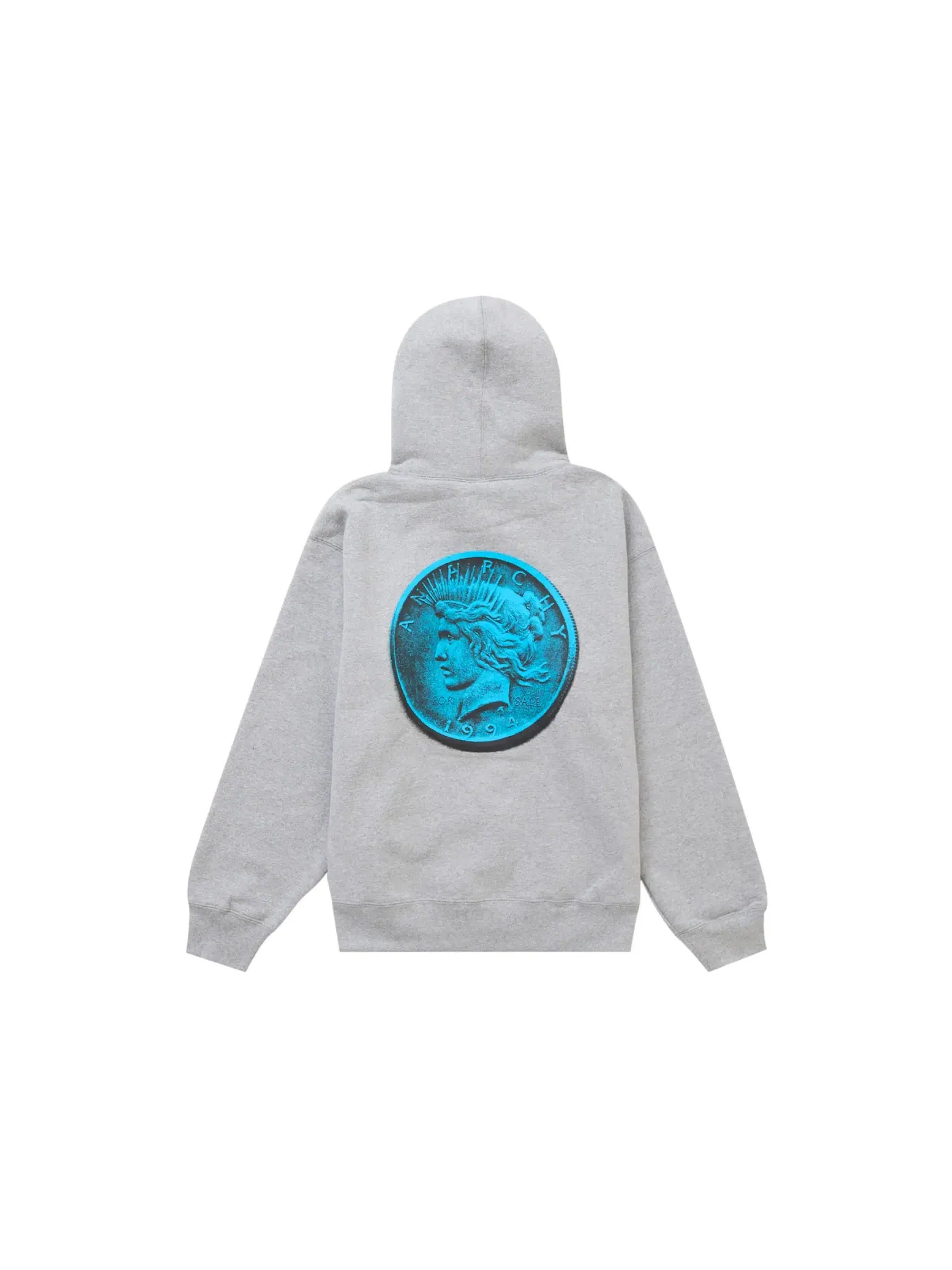 Мужской худи с капюшоном Supreme Anarchy Sweatshirt — изображение 2 из 2, серый