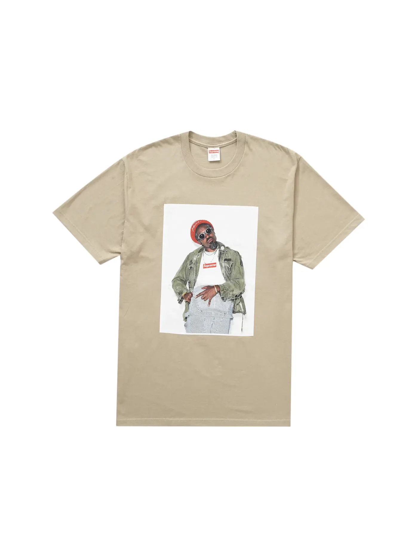 Мужская футболка с принтом André 3000 Tee Supreme — изображение 1 из 1, серый
