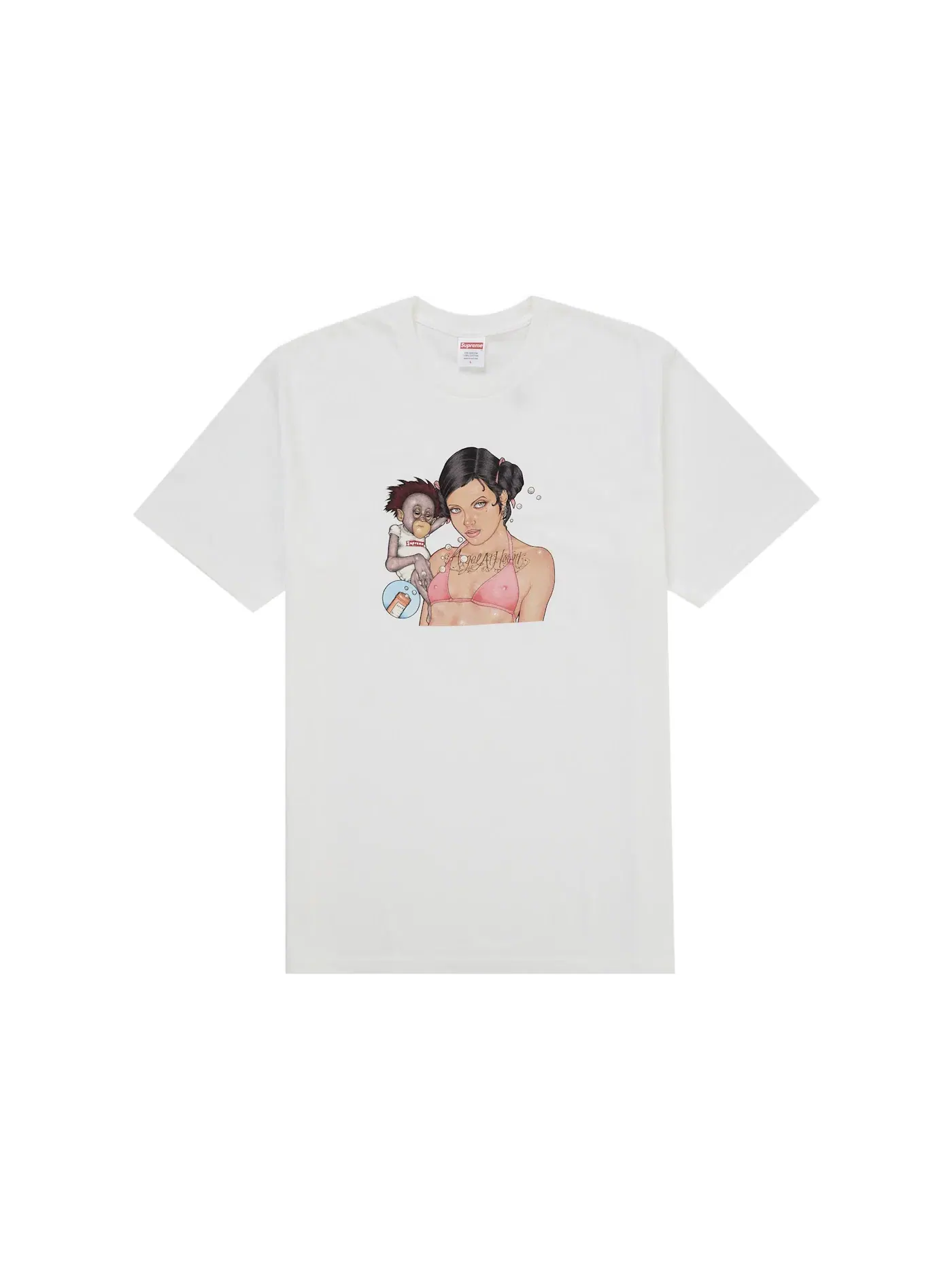 Мужская футболка с принтом Supreme Tee — изображение 1 из 1, белый