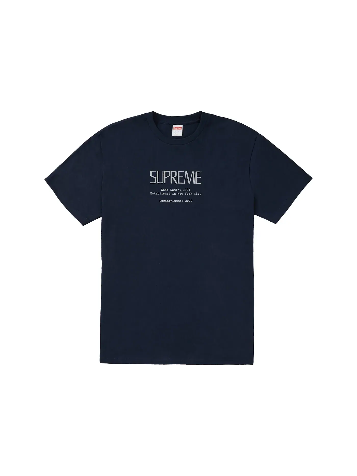 Мужская футболка с принтом Supreme Anno Domini Tee — изображение 1 из 1, темно-синий