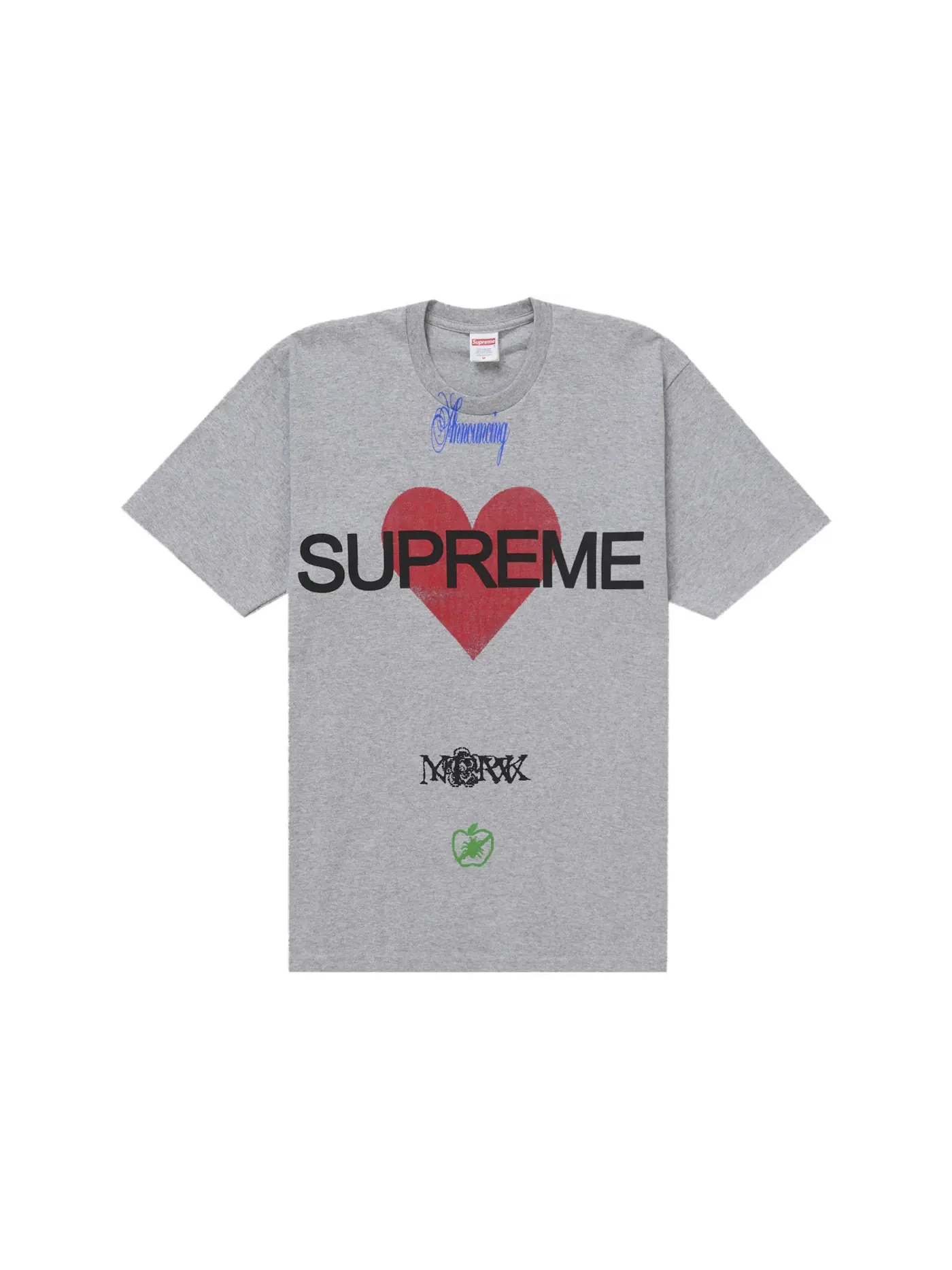 Мужская футболка с принтом Supreme — изображение 1 из 1, серый