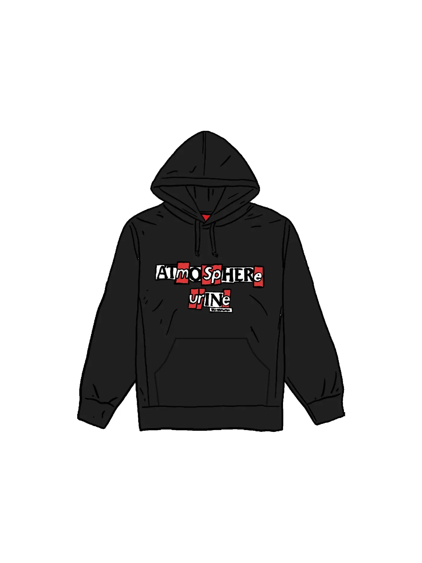 Мужская худи с капюшоном Supreme Hooded Sweatshirt — изображение 1 из 1, черный