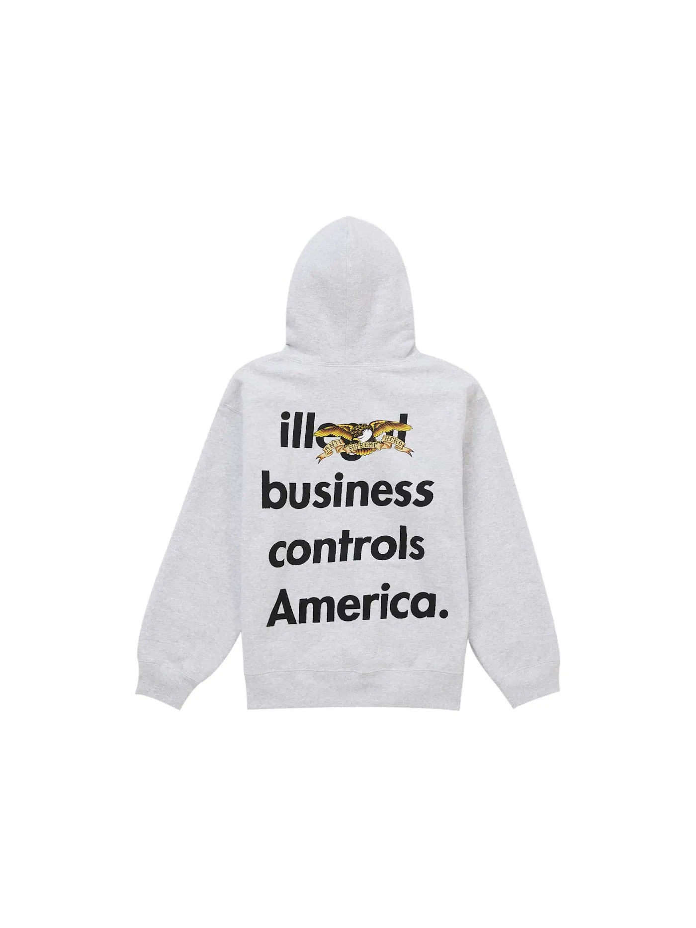 Мужская худи с принтом Supreme ANTIHERO Hooded Sweatshirt FW25 — изображение 2 из 2, серый