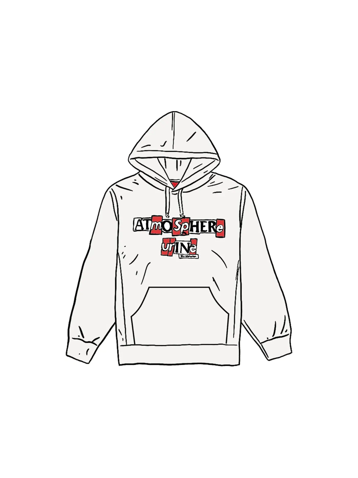 Мужской худи с принтом Antihero Hooded Sweatshirt Supreme — изображение 1 из 1, белый