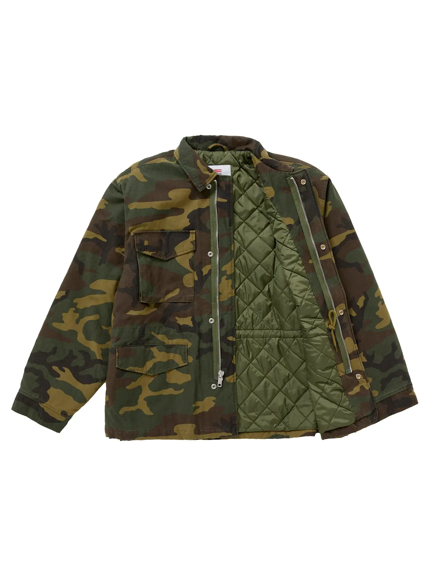 Мужская куртка с камуфляжным принтом Supreme AOI Cross M52 Jacket Supreme, Woodland Camo — изображение 2 из 3