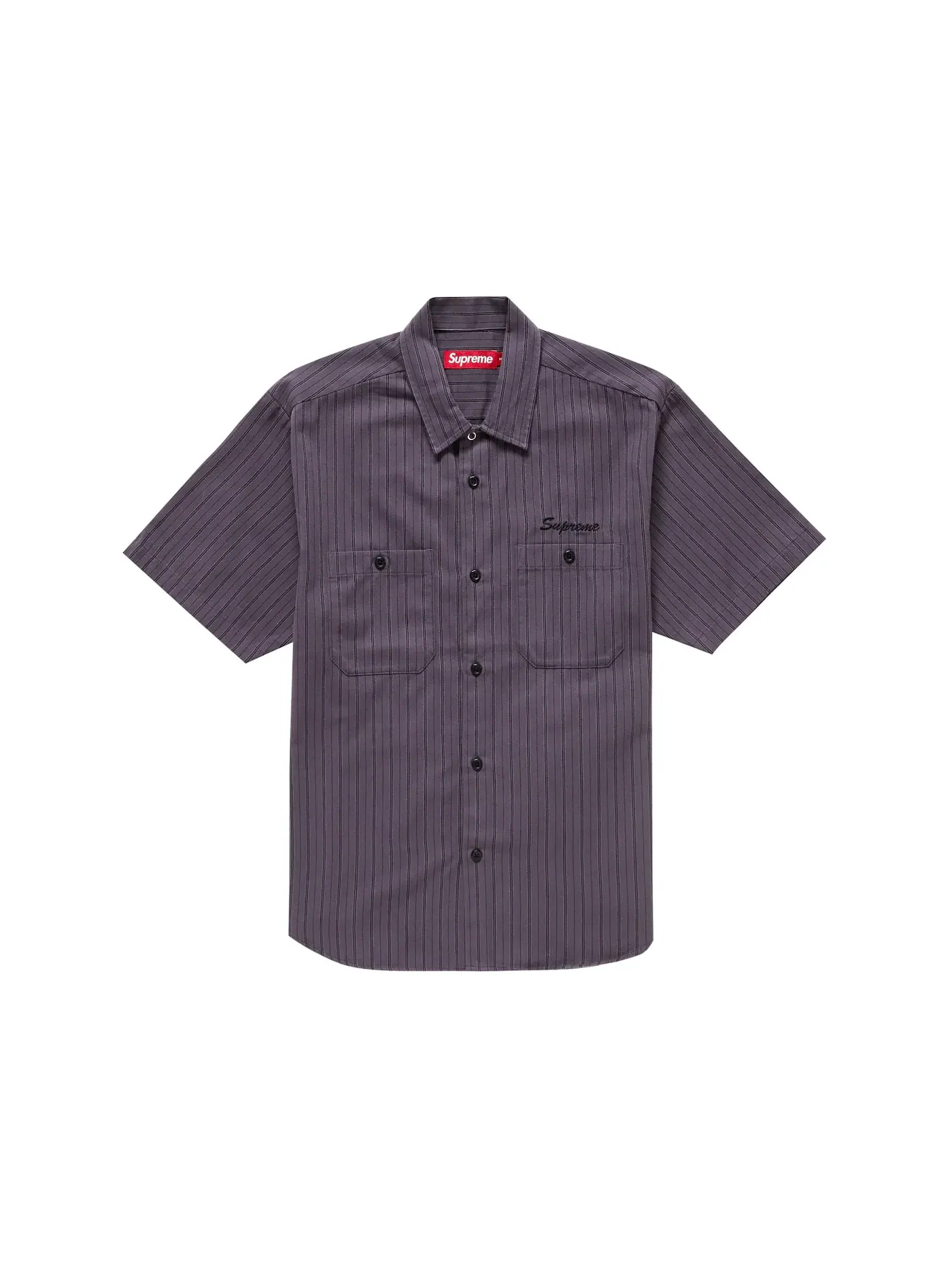 Мужская рубашка с коротким рукавом с принтом Supreme AOI Eyes S/S Work Shirt — изображение 1 из 2, полоса