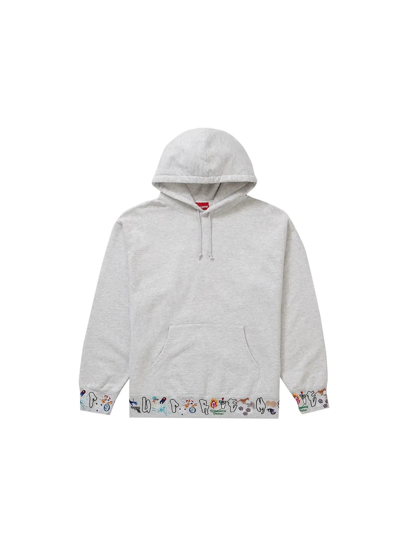 Мужская худи с капюшоном с принтом Supreme AOI Icons — изображение 1 из 2, серый