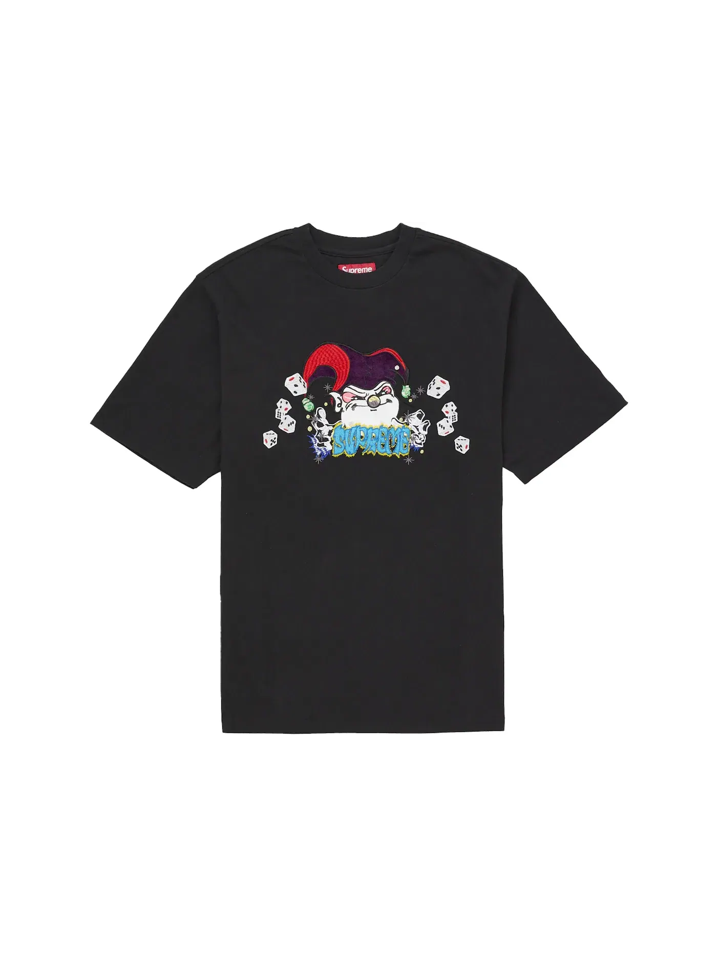 Мужская футболка с принтом Supreme AOI Jester — изображение 1 из 1, черный