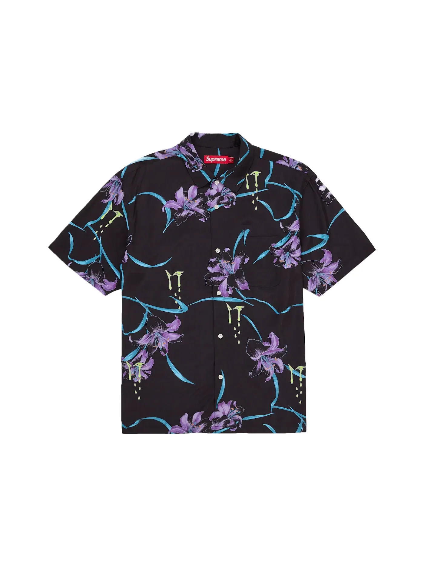Мужская футболка с принтом Supreme AOI Lilies — изображение 1 из 1, черный