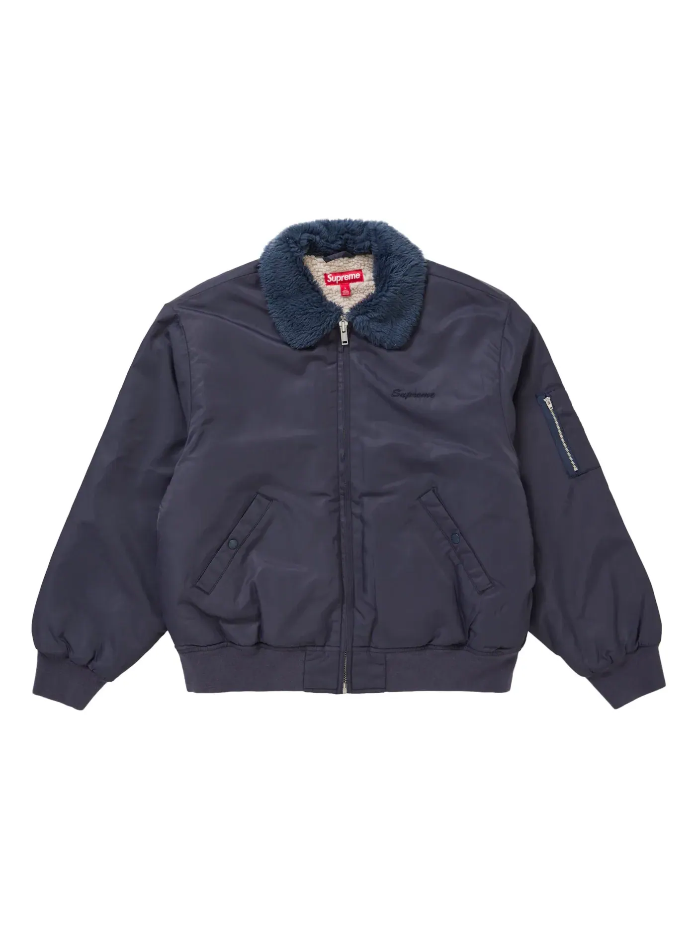 Мужская куртка-бомбер нейлоновая Supreme AOI Nylon Bomber Jacket — изображение 3 из 3, темно-синий
