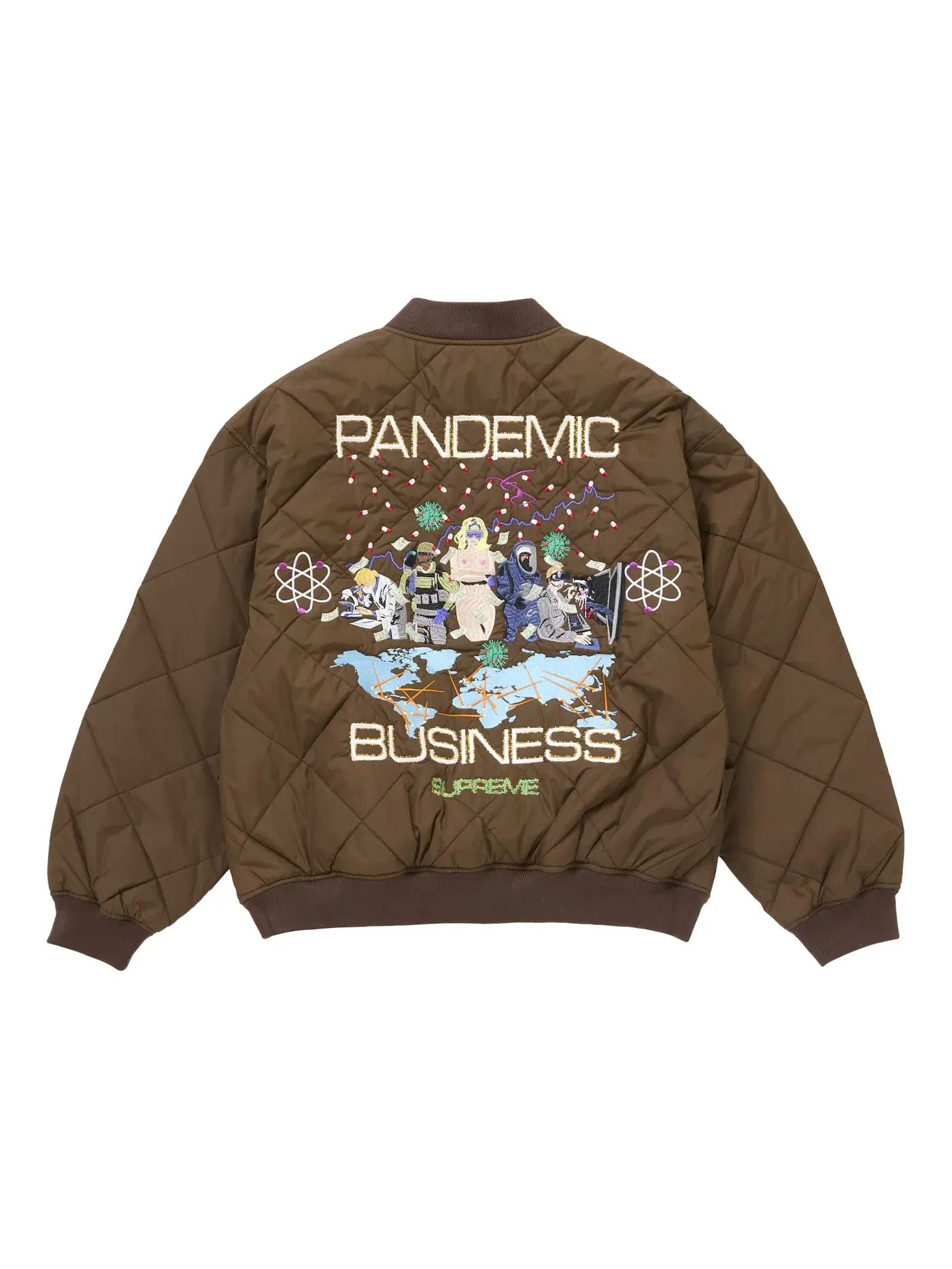 Мужская стеганая куртка Supreme AOI Quilted Work Jacket — изображение 1 из 3, коричневый