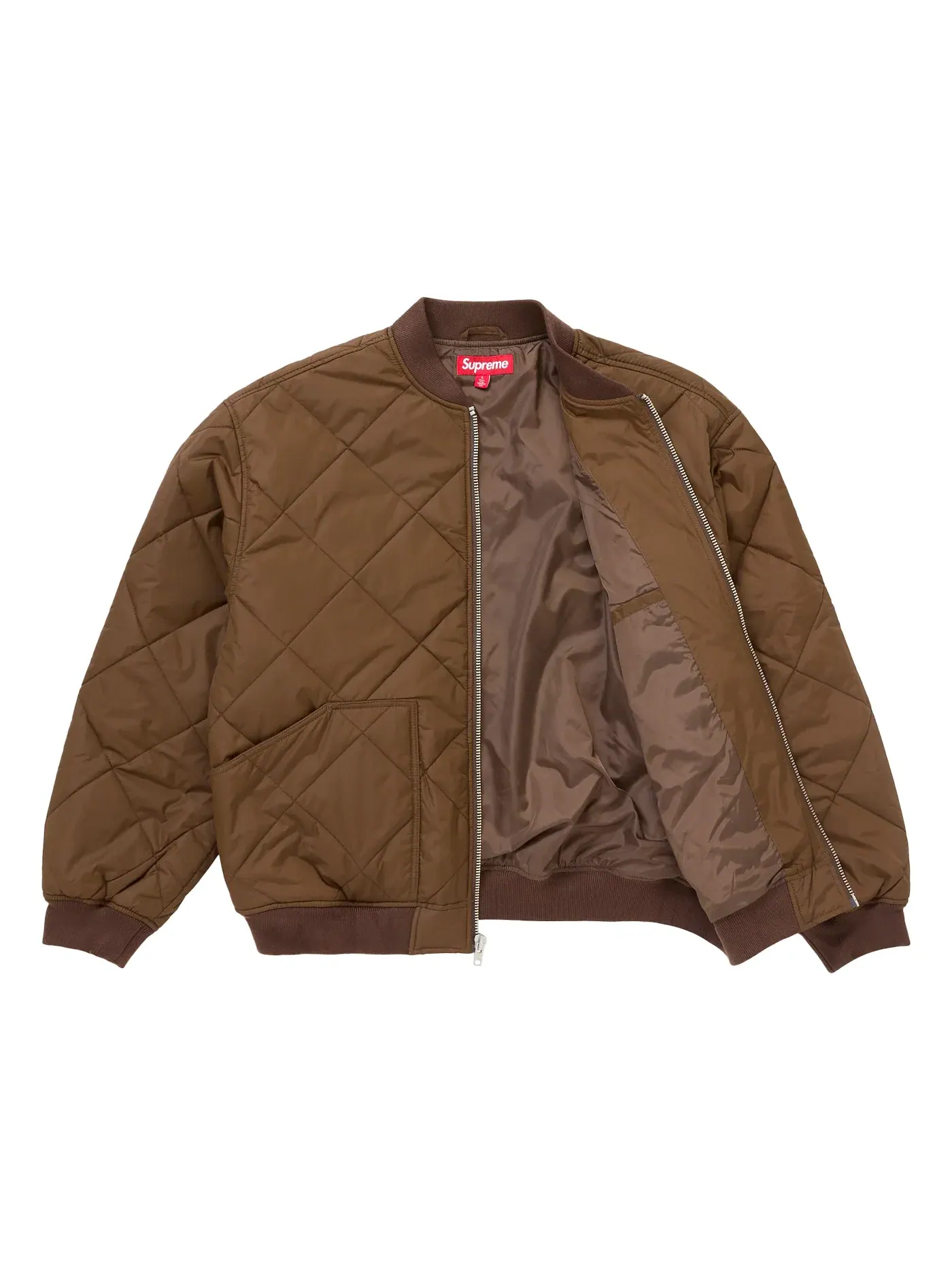 Мужская стеганая куртка Supreme AOI Quilted Work Jacket — изображение 2 из 3, коричневый