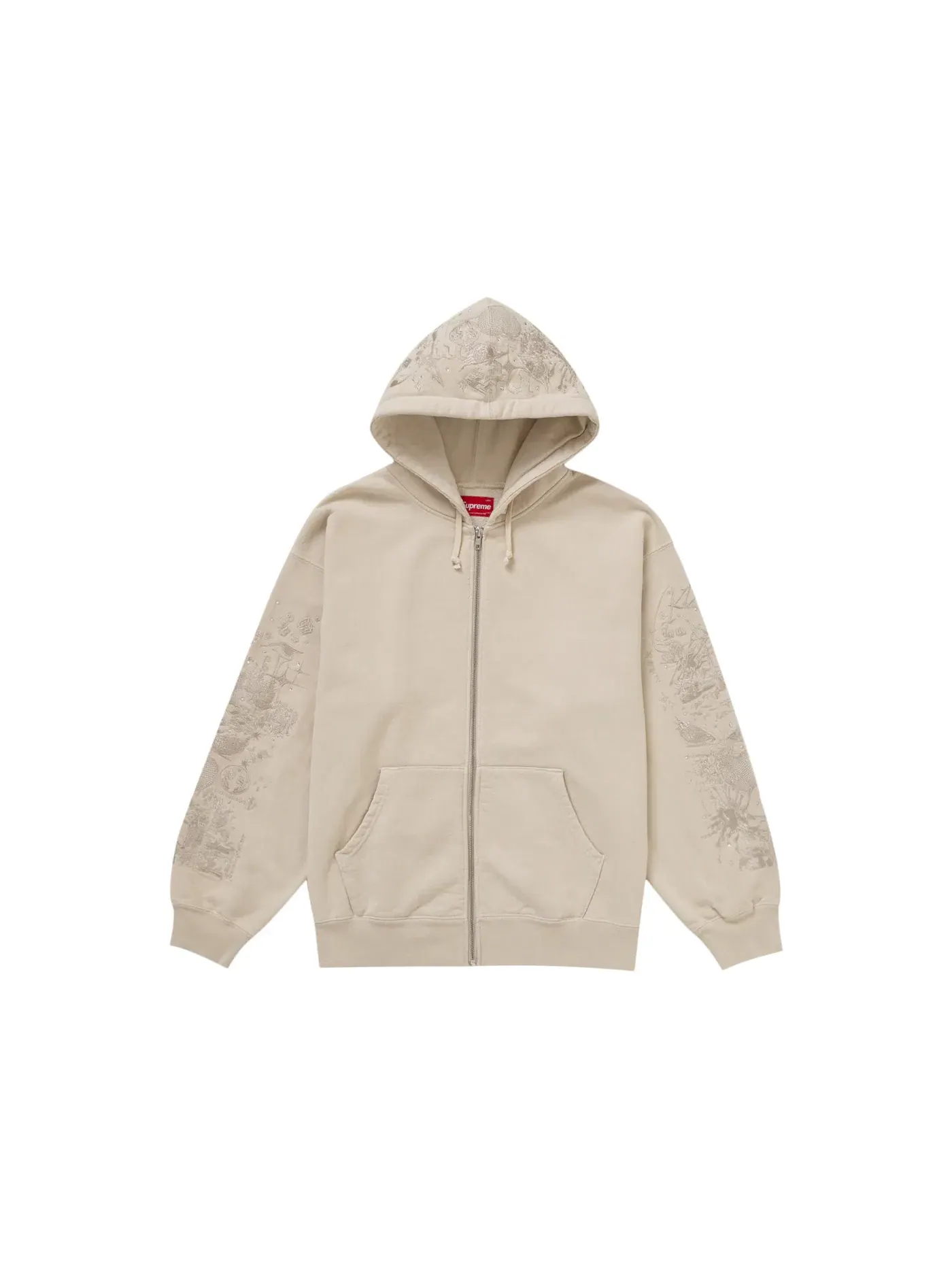 Мужская худи на молнии Supreme AOI Zip Up Hooded Sweatshirt — изображение 1 из 2, прозрачный