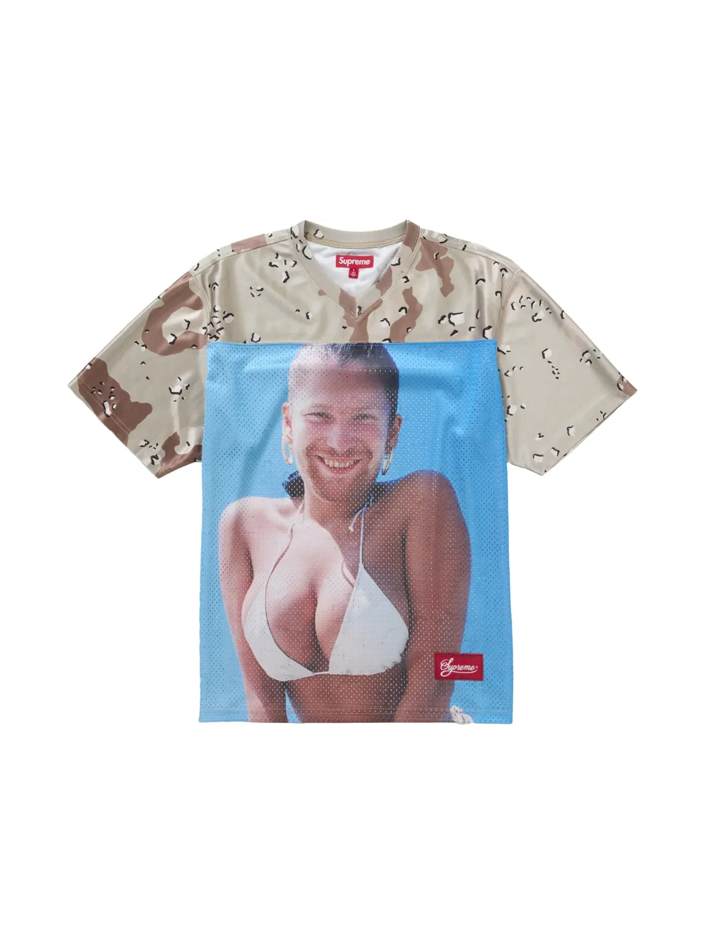 Мужская футбольная джерси Supreme Aphex Twin Football Jersey, Chocolate Chip Camo — изображение 1 из 2