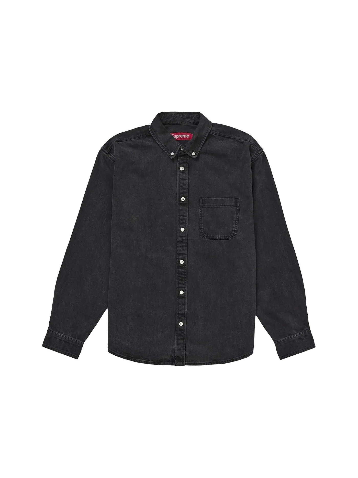 Мужская рубашка из денима с аппликацией Shirt Supreme — изображение 1 из 2, черный