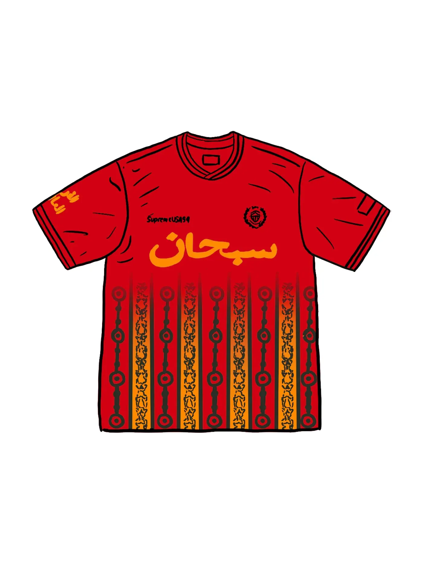 Мужская футбольная футболка Supreme Arabic Logo Soccer Jersey — изображение 1 из 1, красный