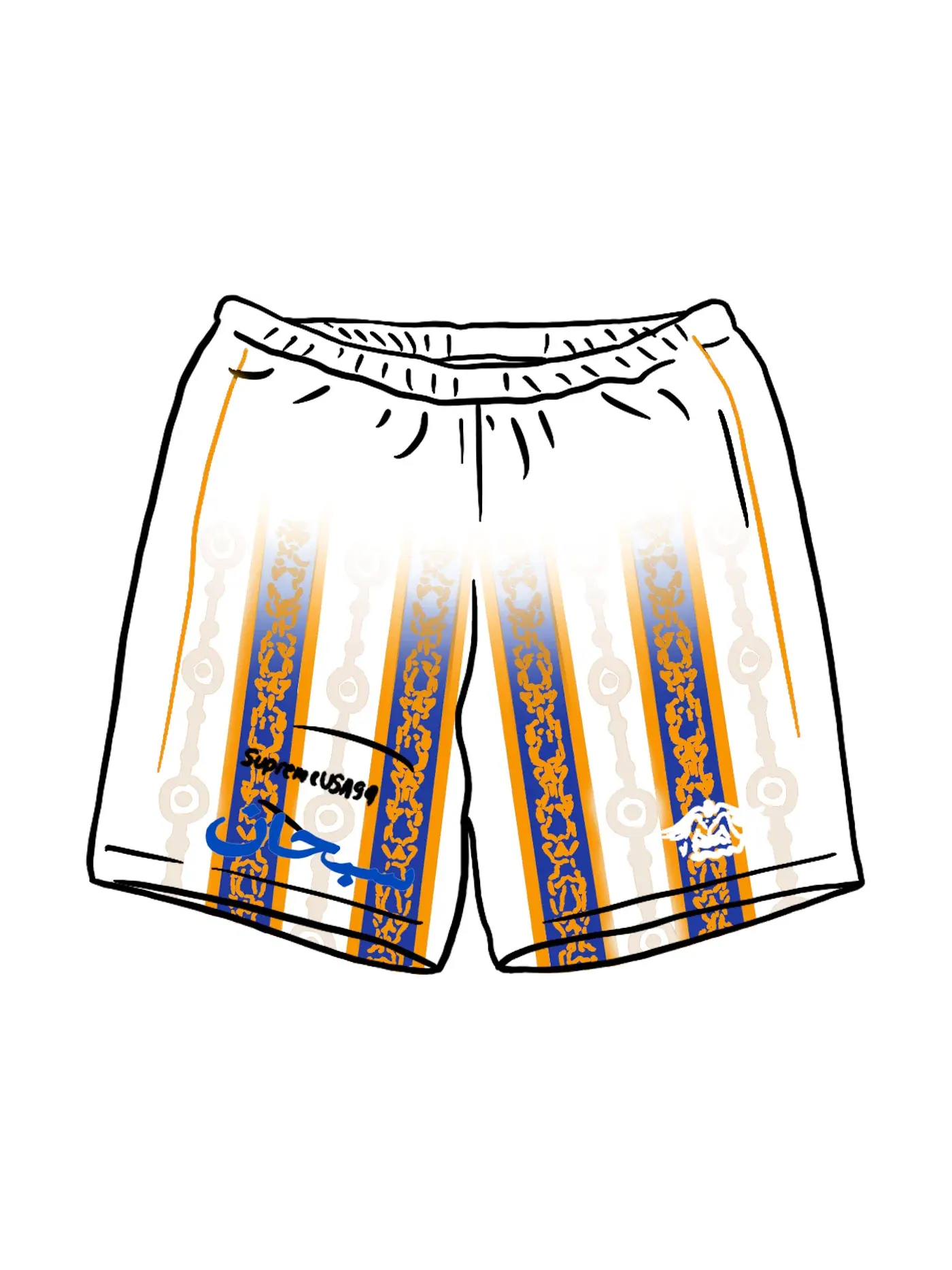 Мужские шорты с принтом Supreme Short — изображение 1 из 1, белый